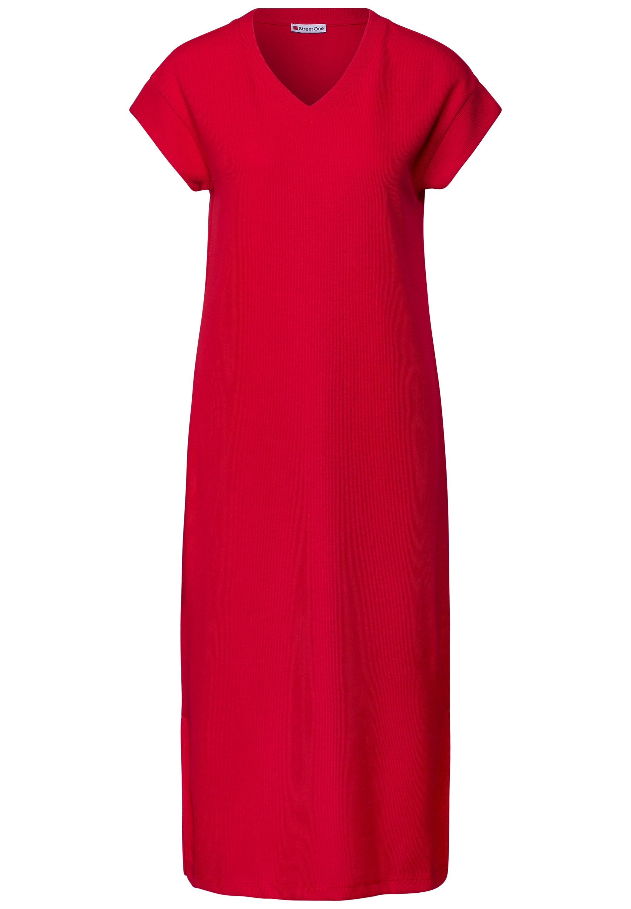 Street One Midi-Kleid Damen Sommer Rippstruktur ärmellos