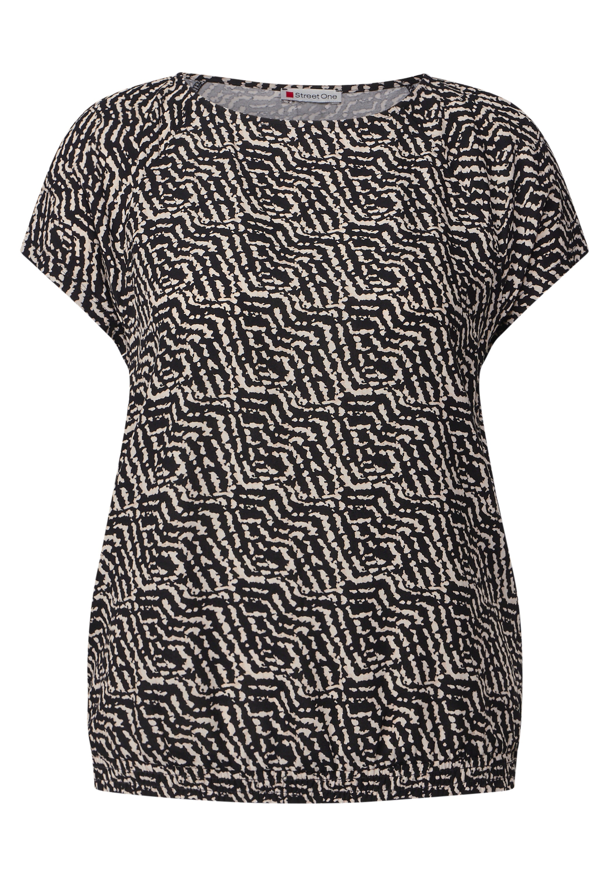 Street One Kurzarmshirt Damen Grafisches Muster Elastischer Saum