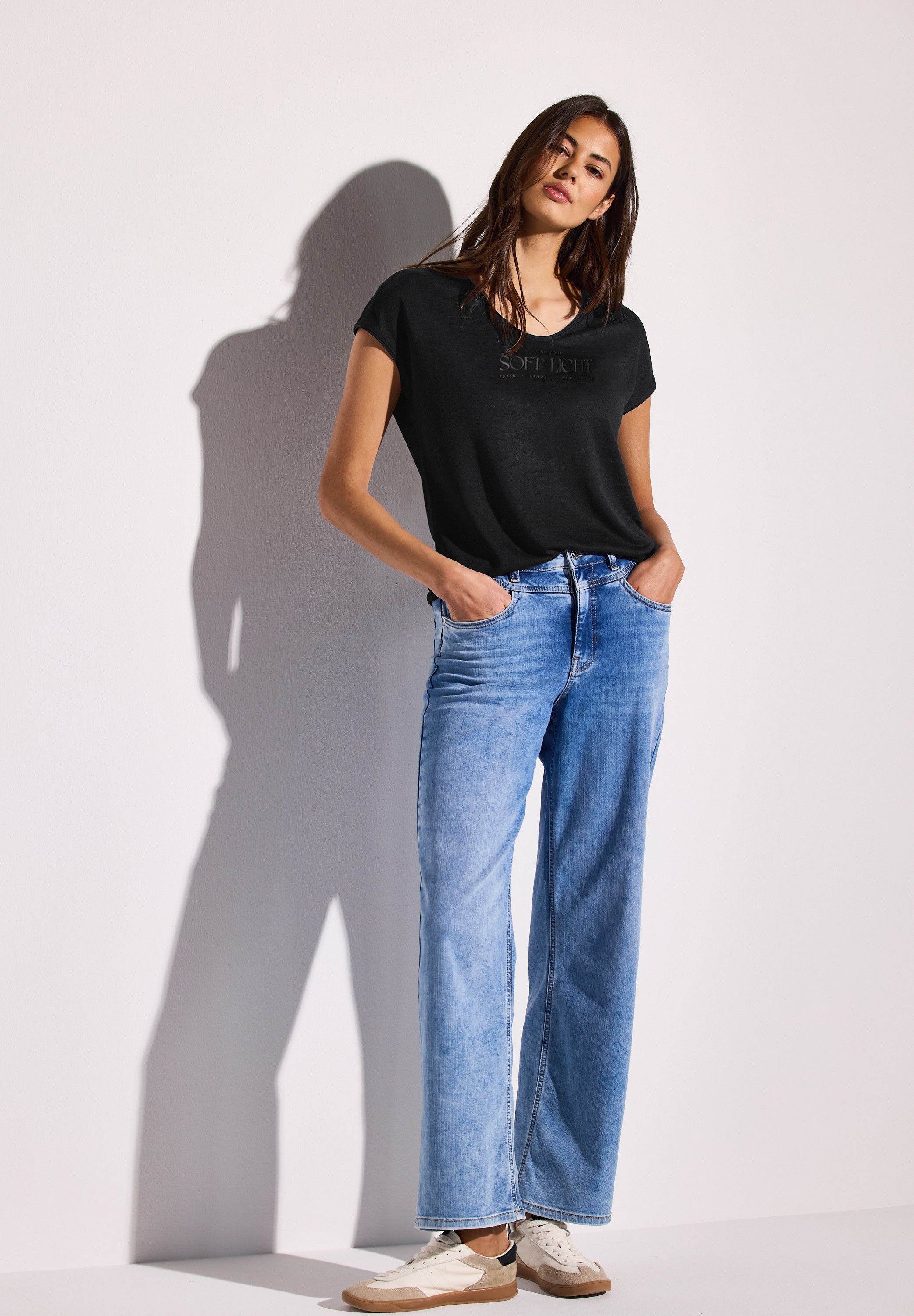 Street One Shirt Damen entspannte Passform angenehmer Materialmix