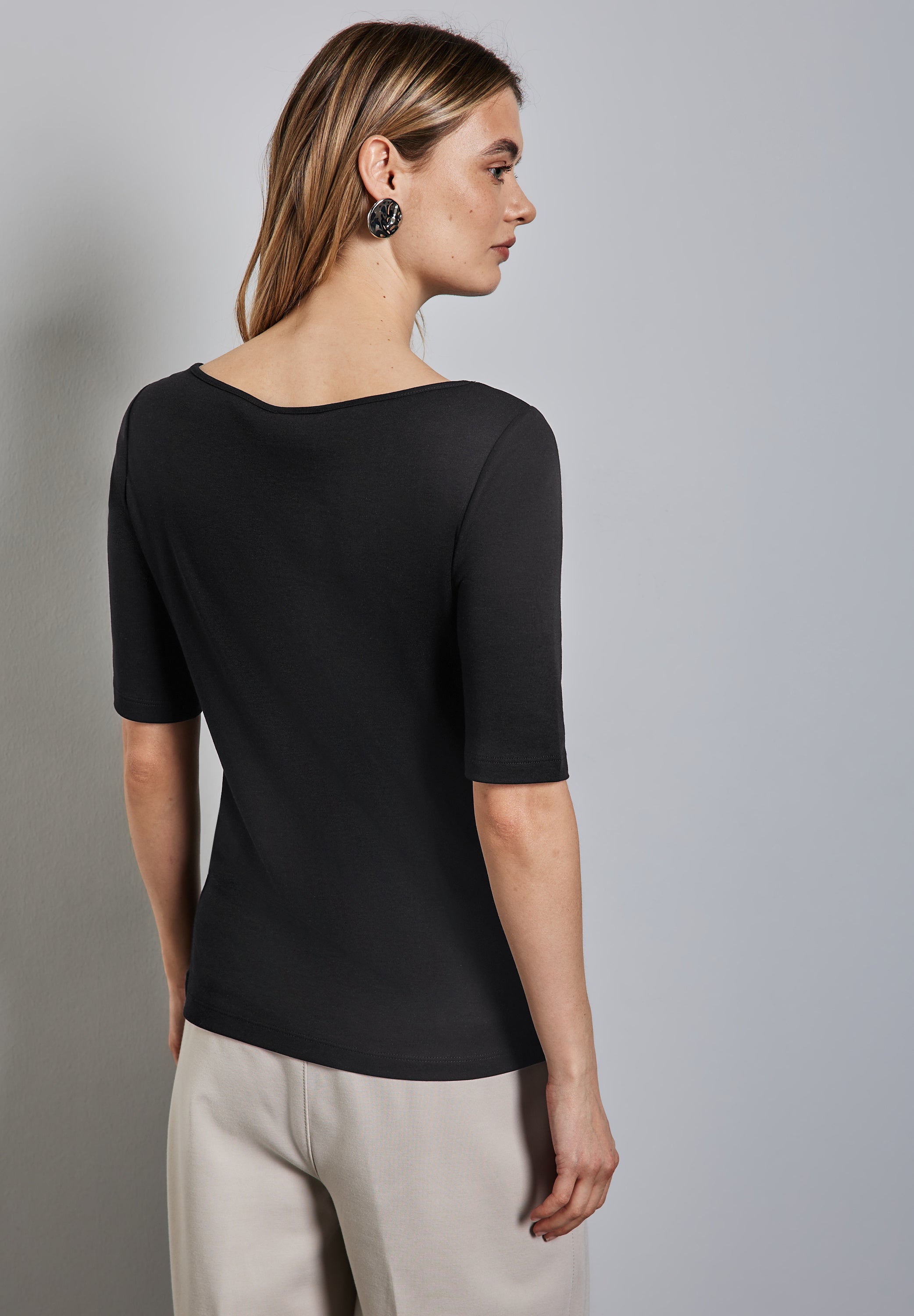 Street One Lanea Damen Kurzarm T-Shirt mit U-Boot-Ausschnitt