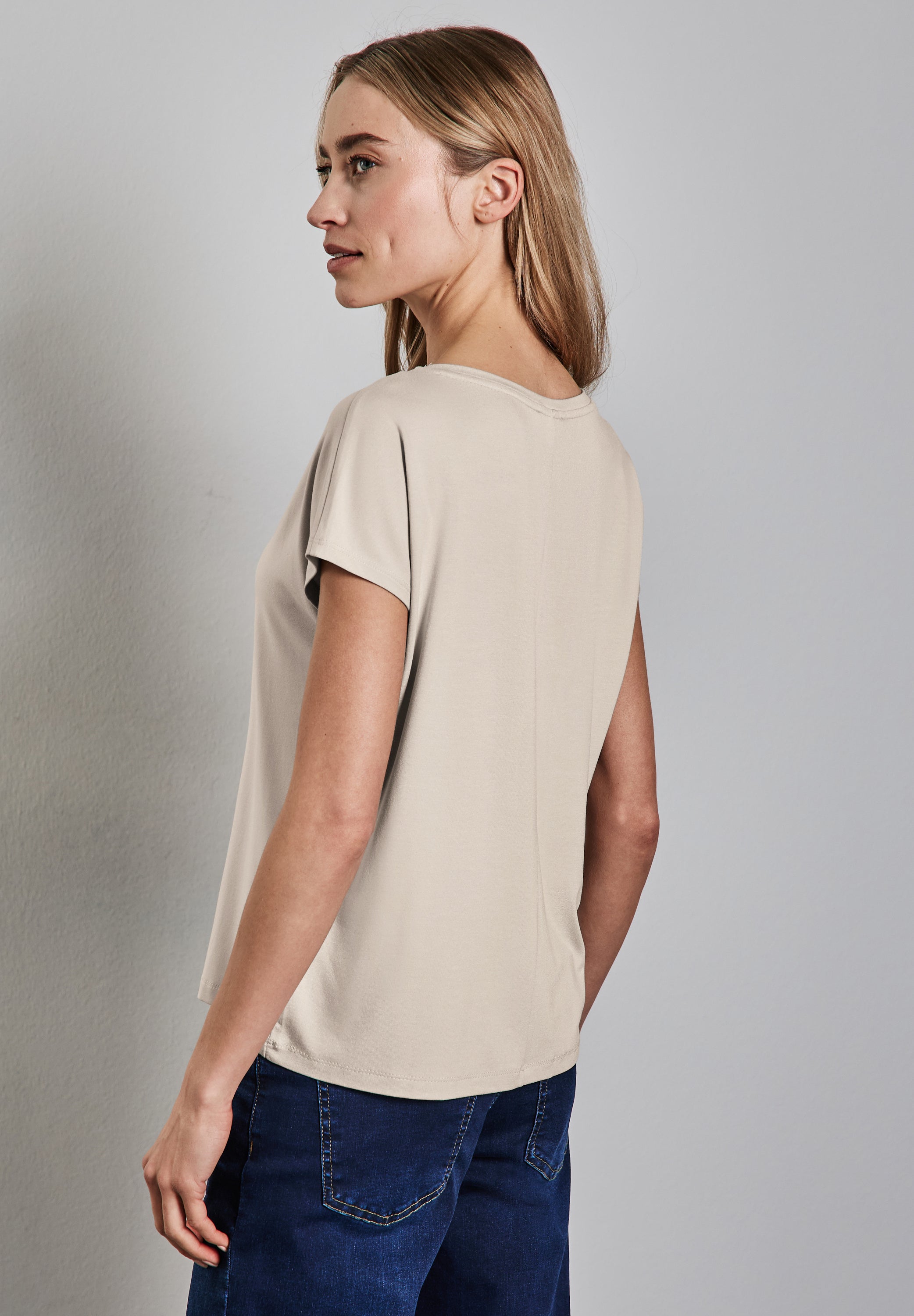 Street One Damen T-Shirt mit Wording-Print und dropped shoulders