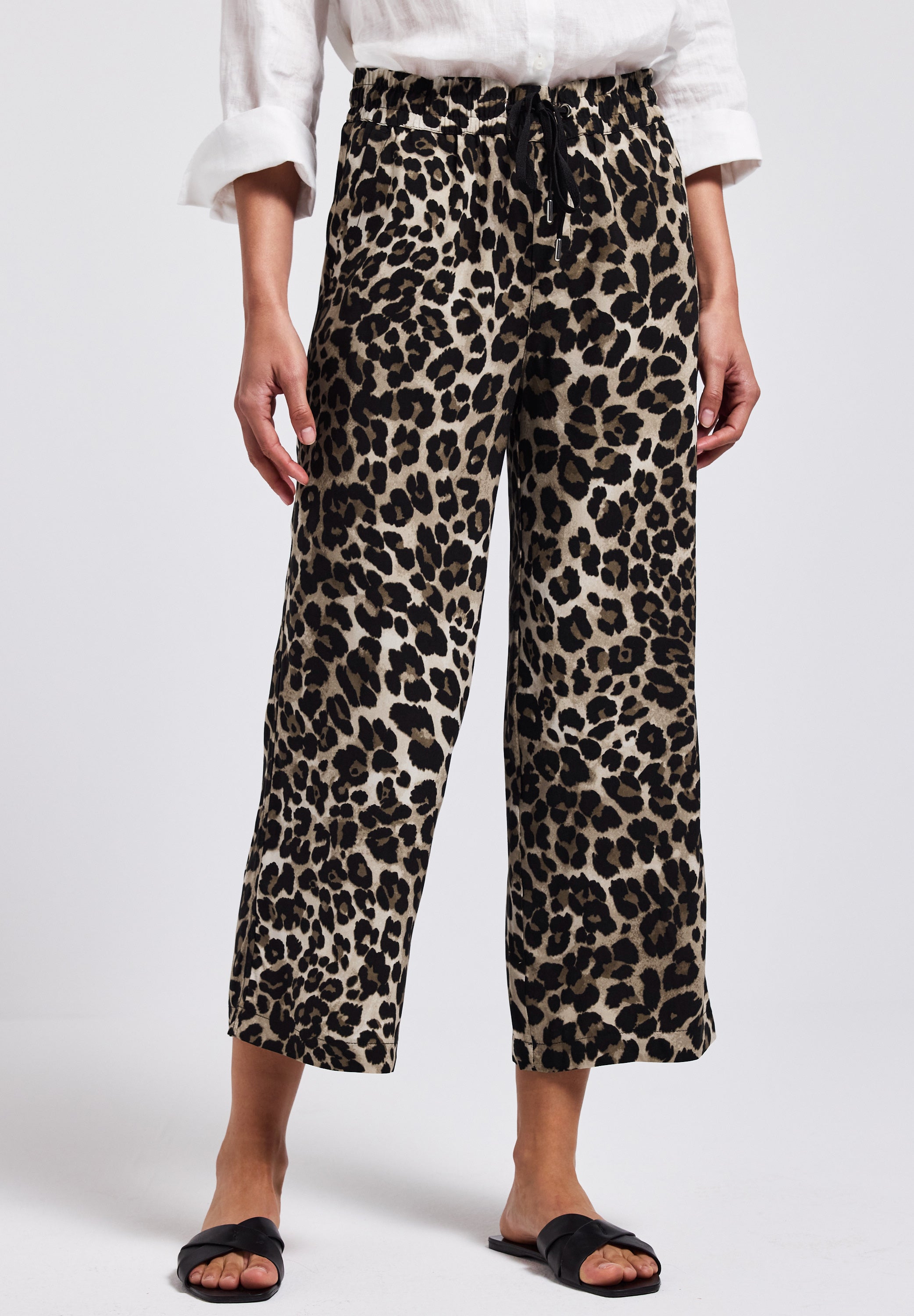 Street One Wide Leg Hose Damen Loose Fit High Waist