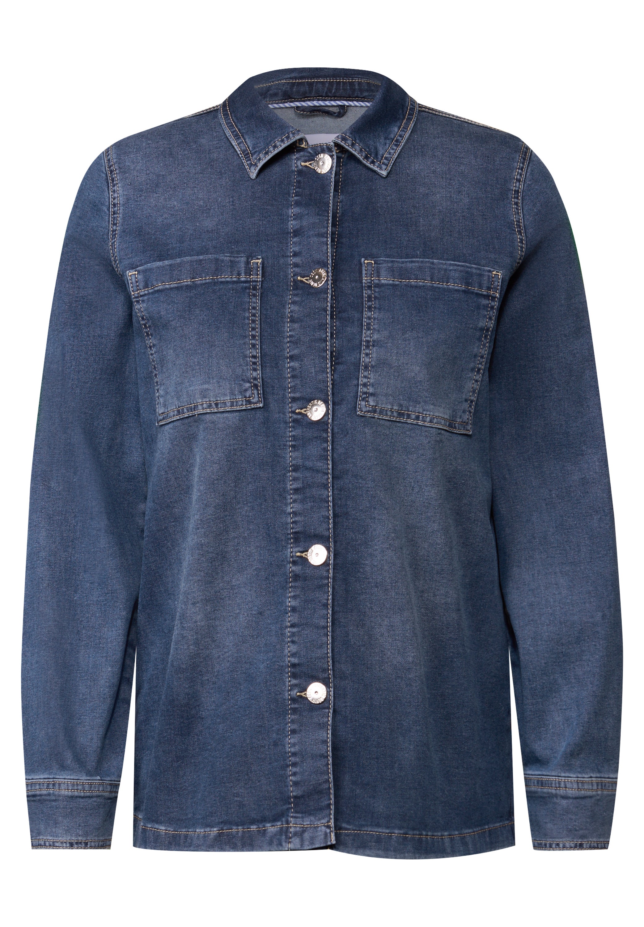 CECIL Denim Overshirt Damen Leichter Baumwollmix Stretch