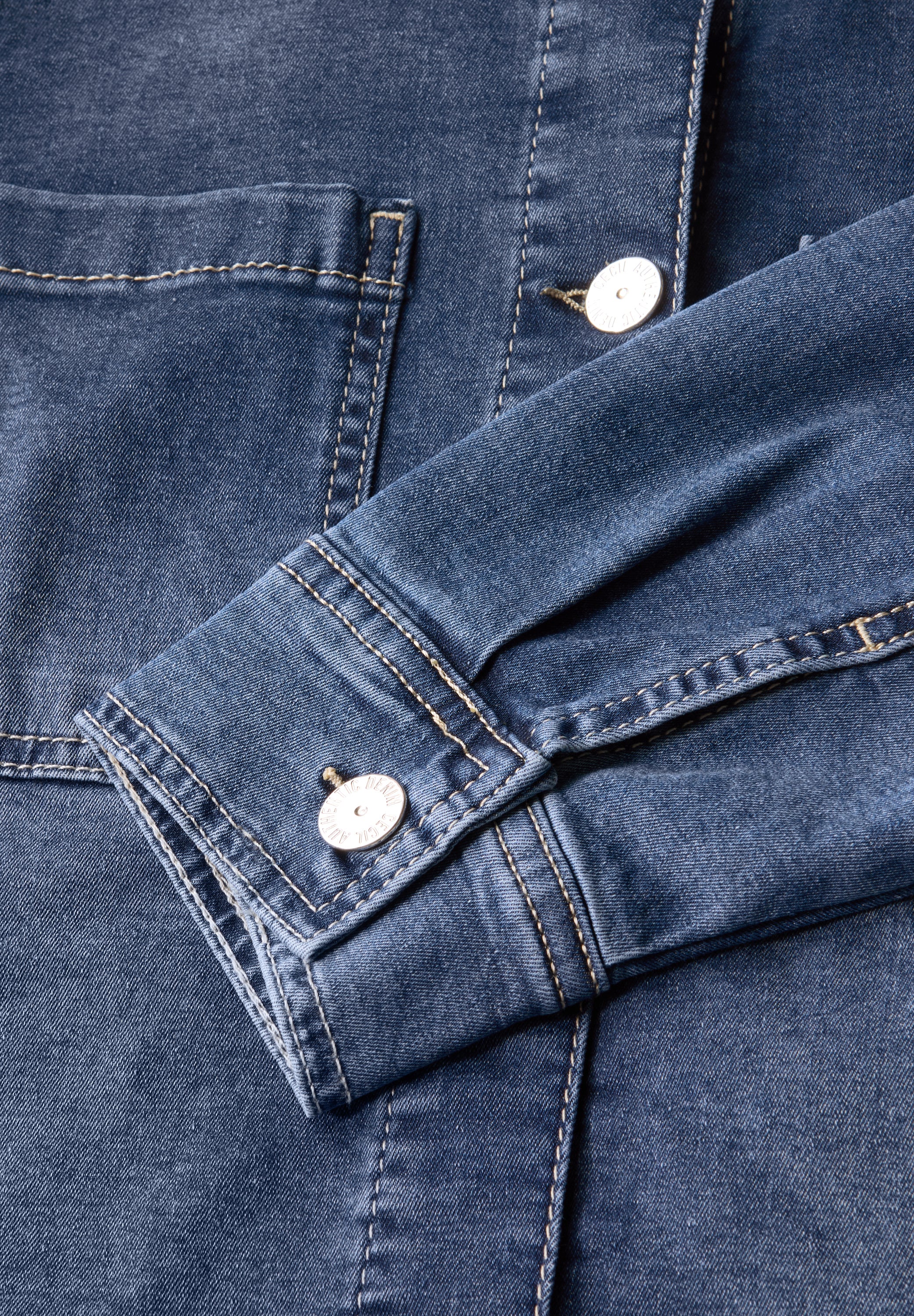 CECIL Denim Overshirt Damen Leichter Baumwollmix Stretch