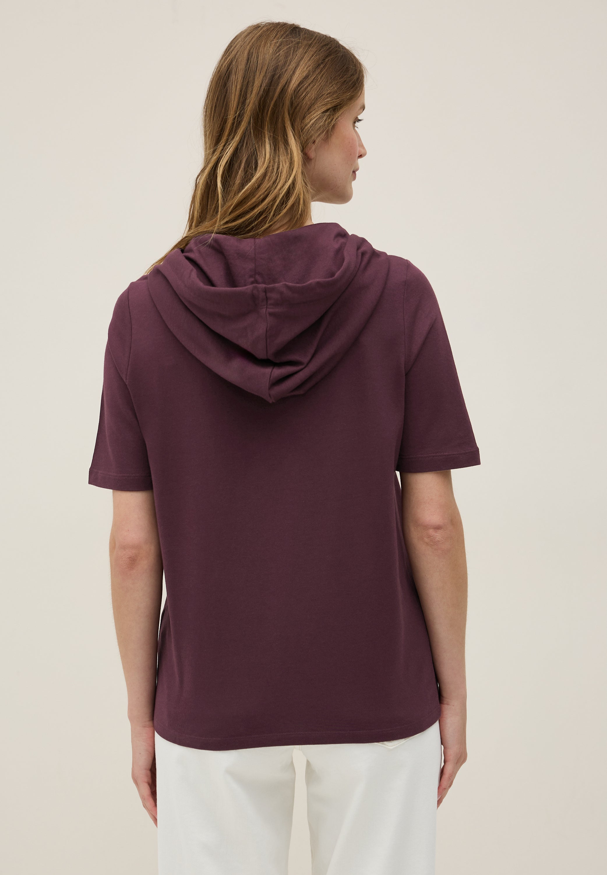 CECIL Kapuzenshirt Damen Wording Artwork Kurzarm Baumwoll-Modal Mix