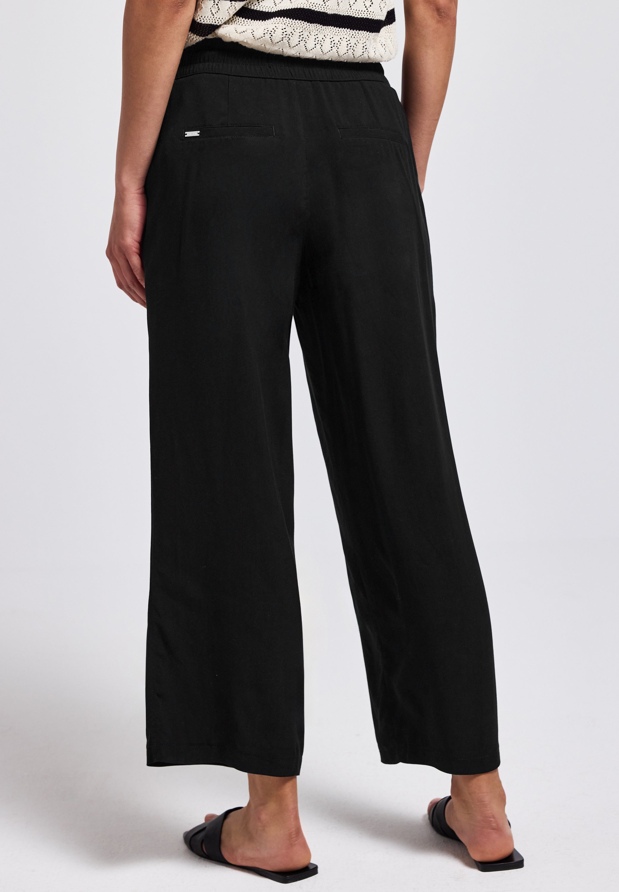 Street One Wide Leg Hose Damen Loose Fit High Waist Viskose