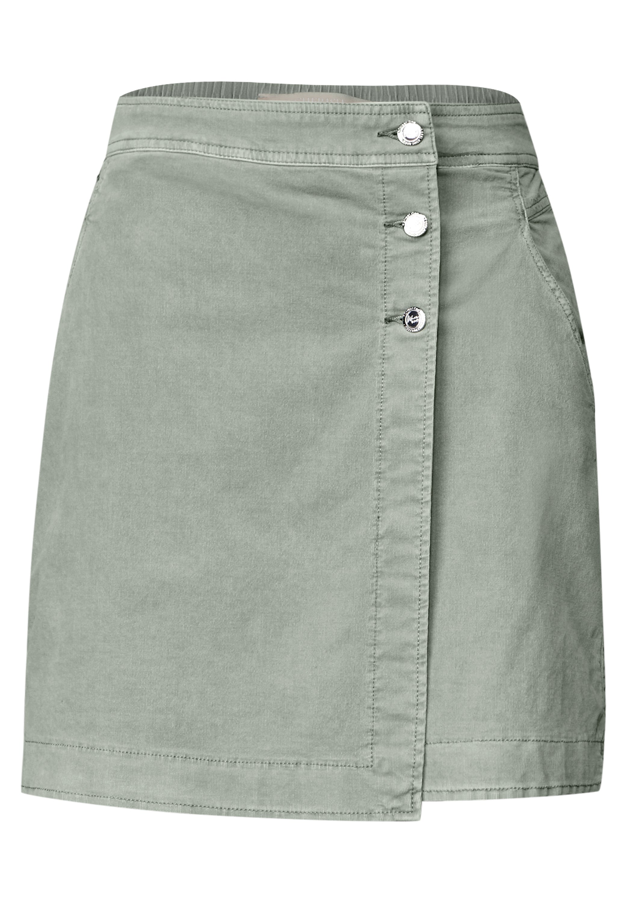 Street One Knielanger Cordrock Damen Modernes Wickel-Design
