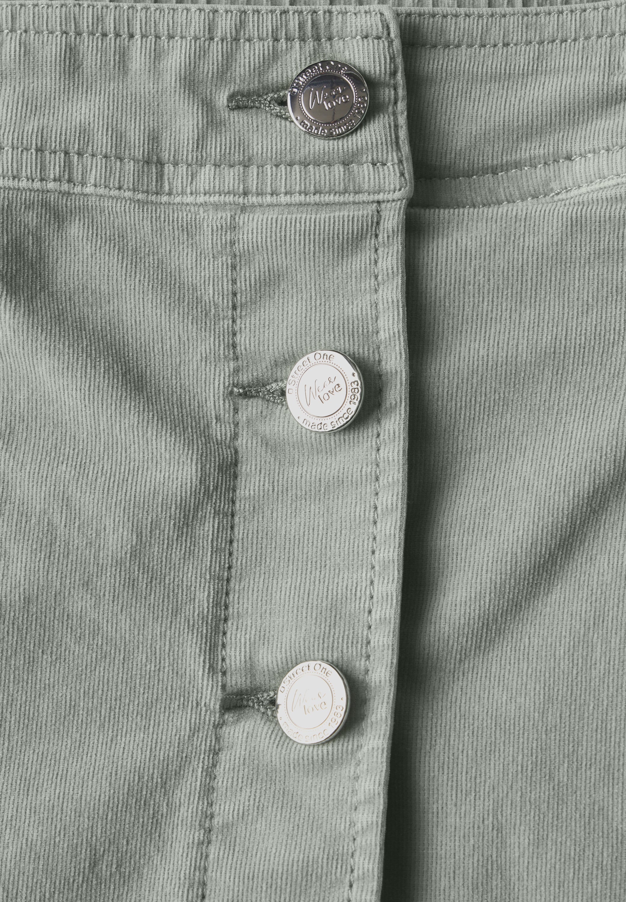 Street One Knielanger Cordrock Damen Modernes Wickel-Design