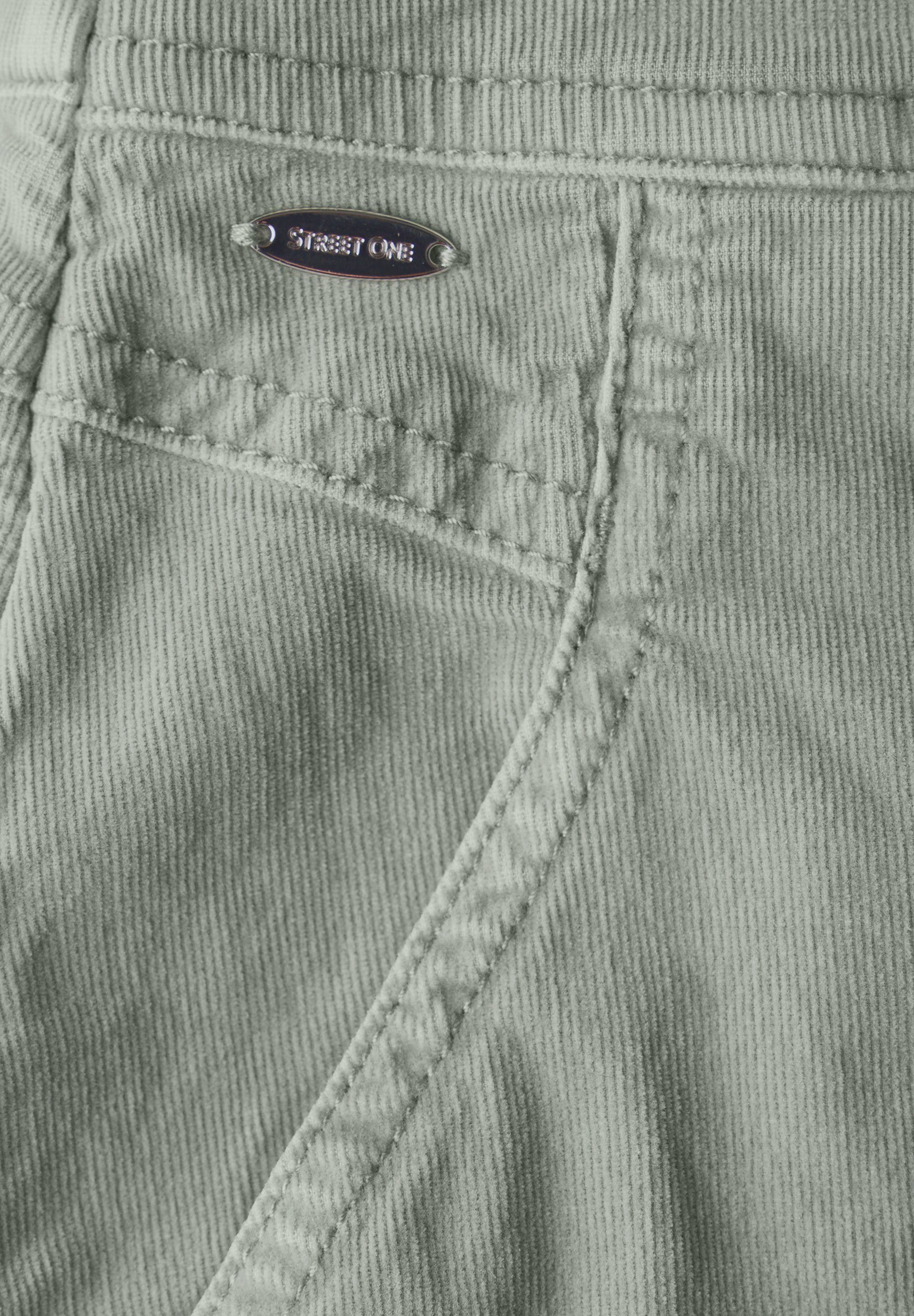 Street One Knielanger Cordrock Damen Modernes Wickel-Design