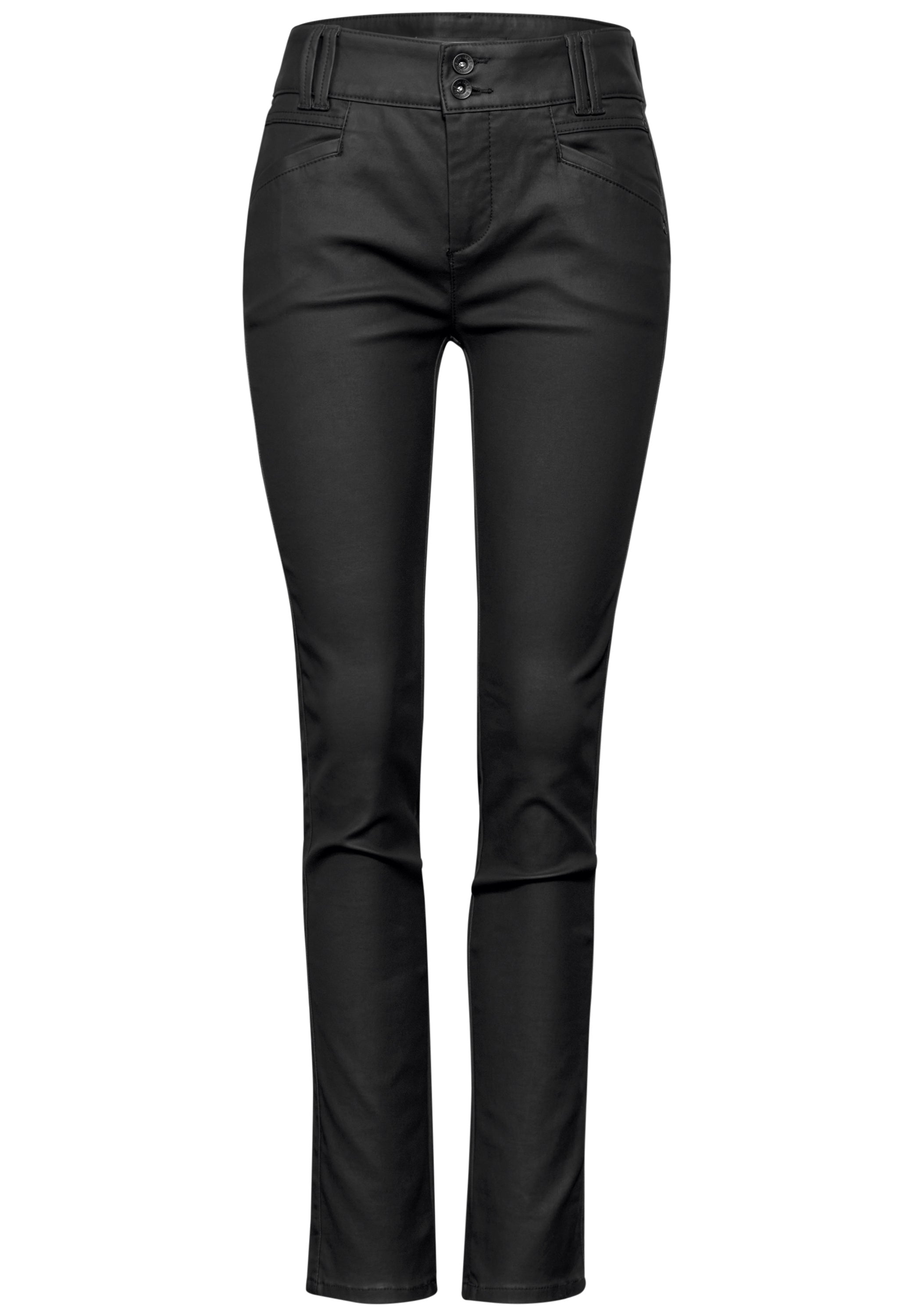 Street One Hose Coating-Effekt Slim Fit Damen Leder-Optik