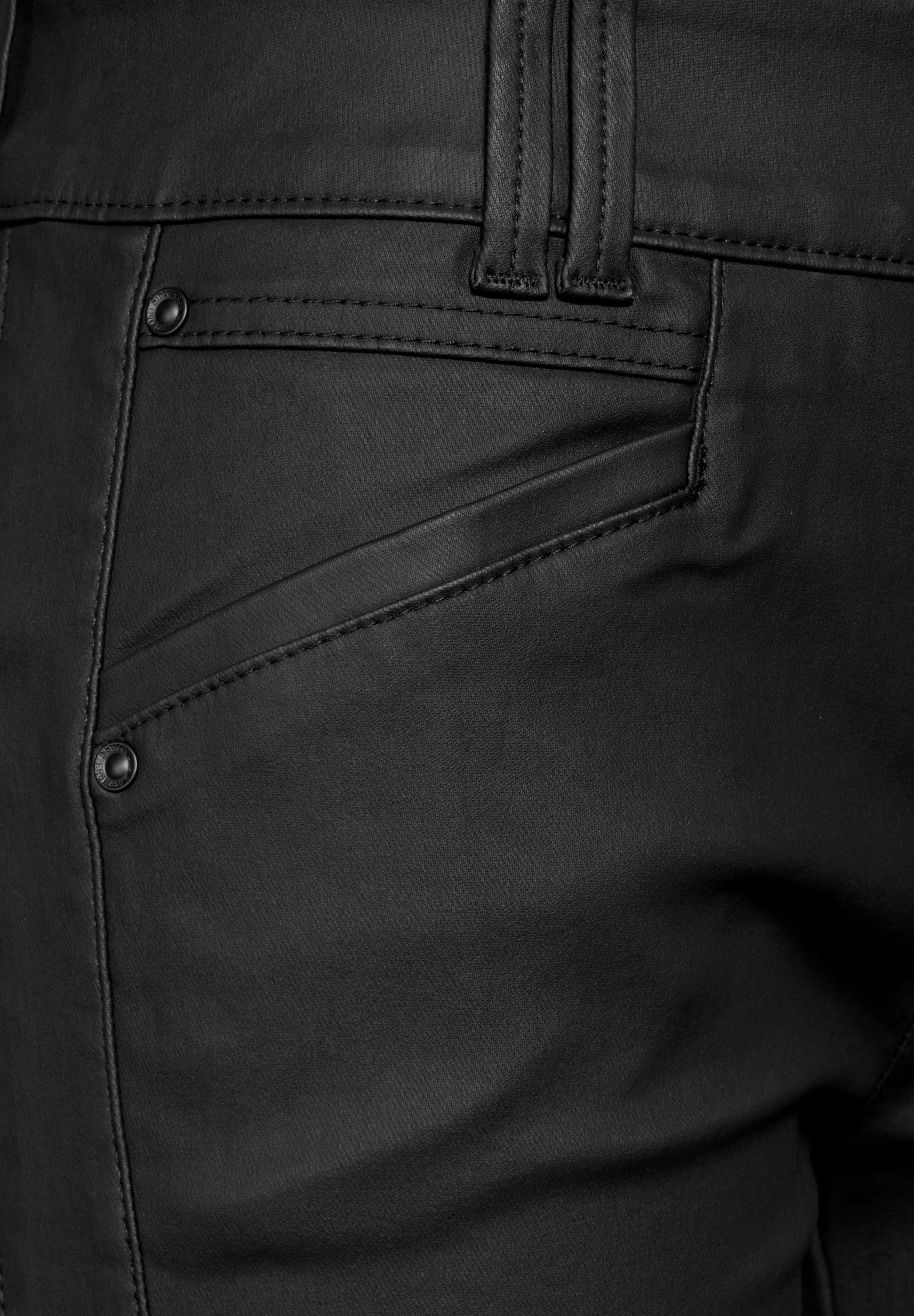 Street One Hose Coating-Effekt Slim Fit Damen Leder-Optik