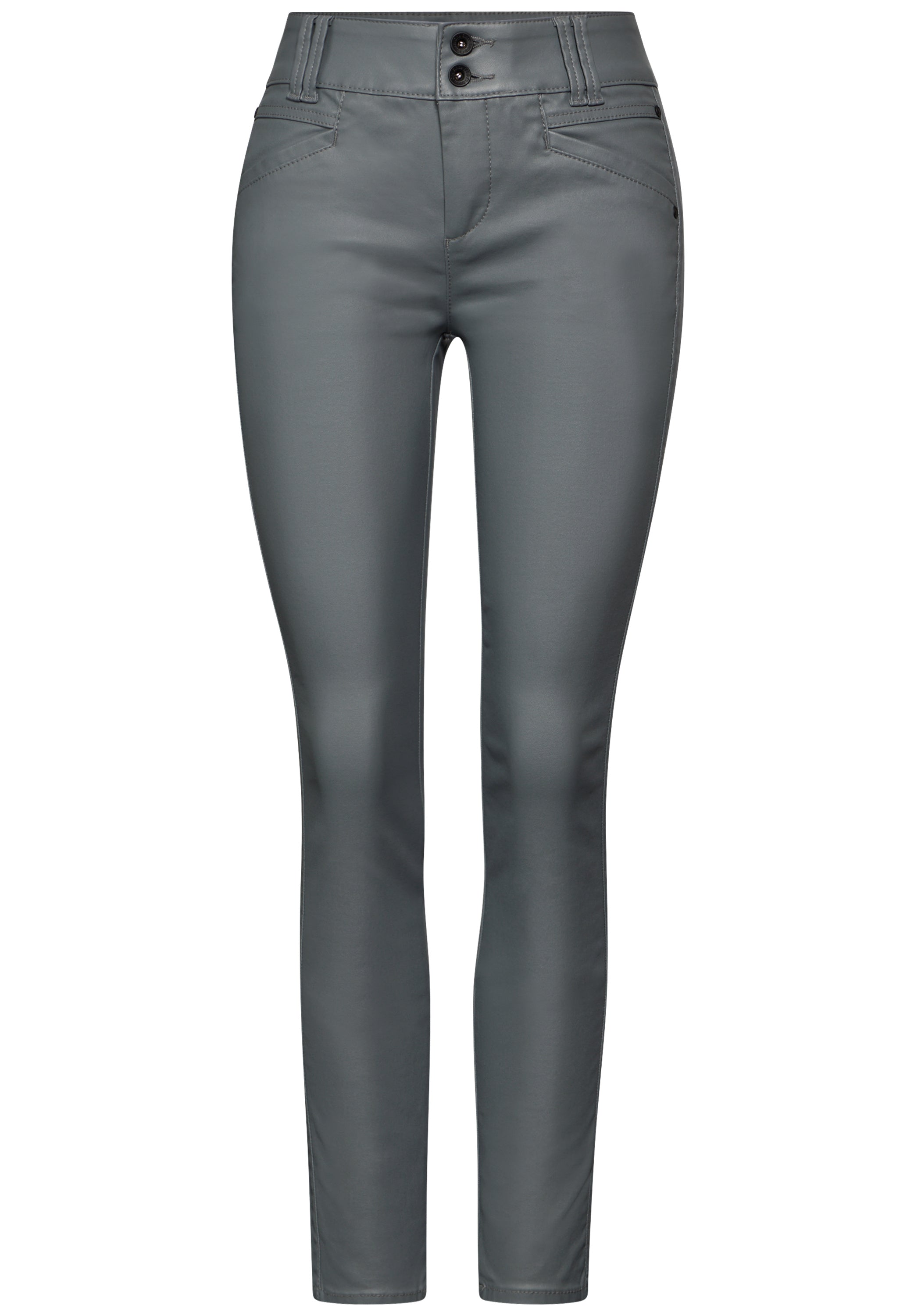 Street One Hose Coating-Effekt Slim Fit Damen Leder-Optik
