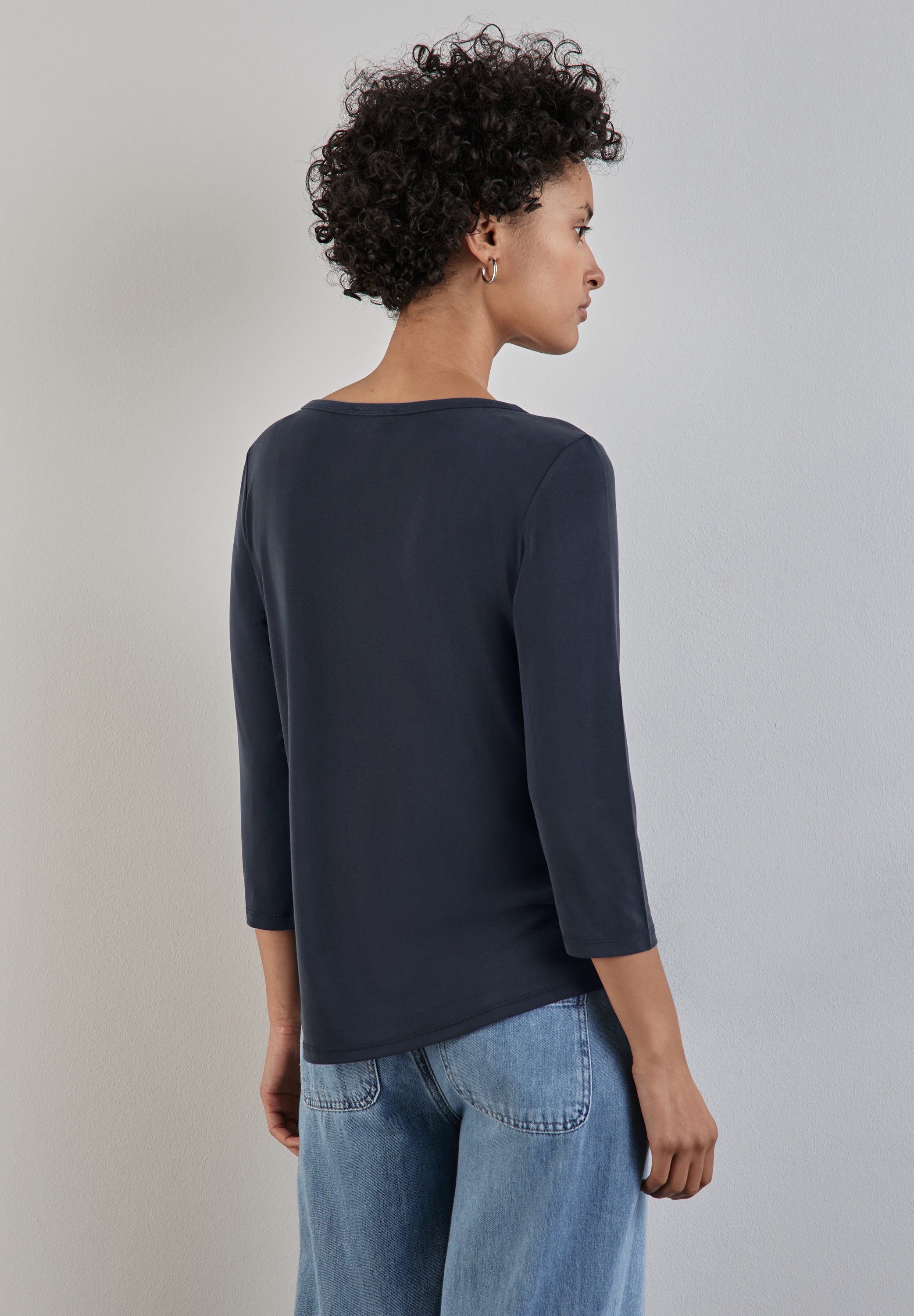 Street One Shirt Damen 3/4-Arm Seidiger Glanz Modal Mix