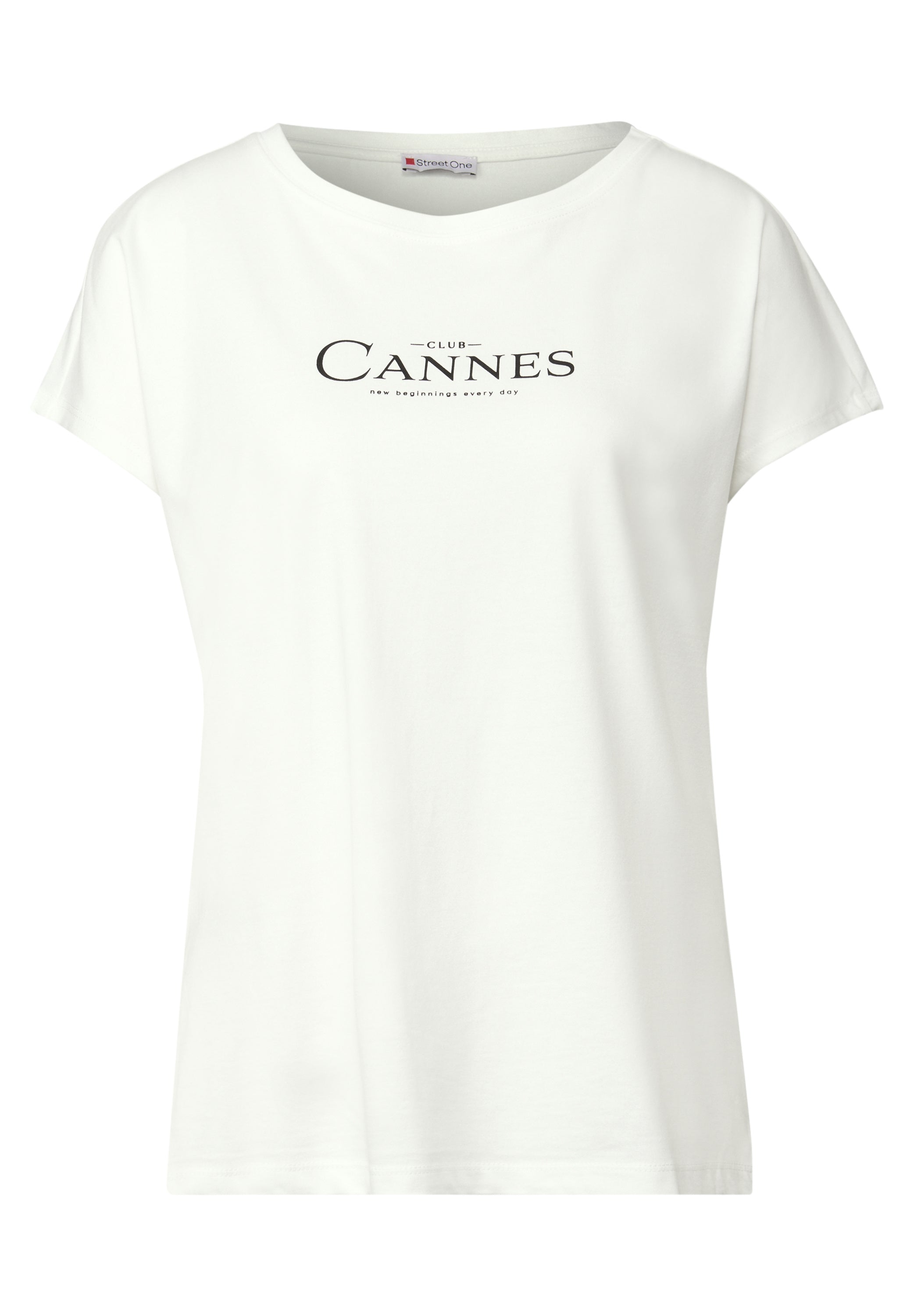 Street One Sommer-Shirt Damen mit schimmerndem Folien-Wording