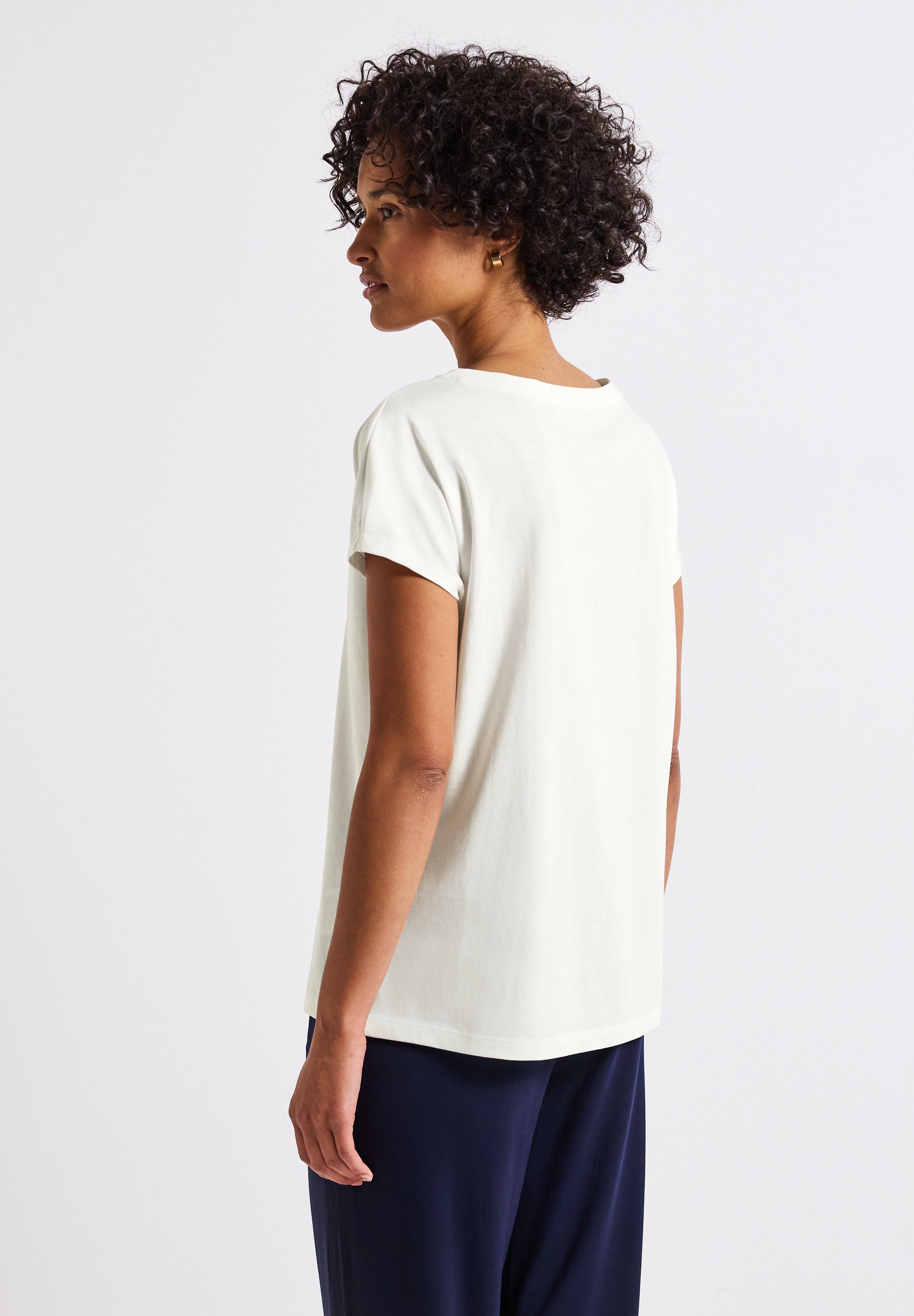 Street One Sommer-Shirt Damen mit schimmerndem Folien-Wording