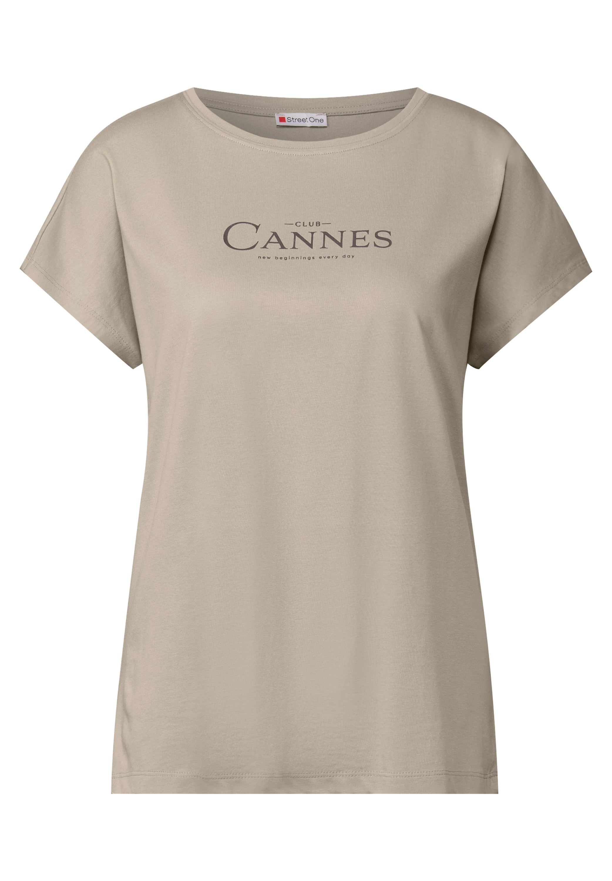 Street One Sommer-Shirt Damen mit schimmerndem Folien-Wording