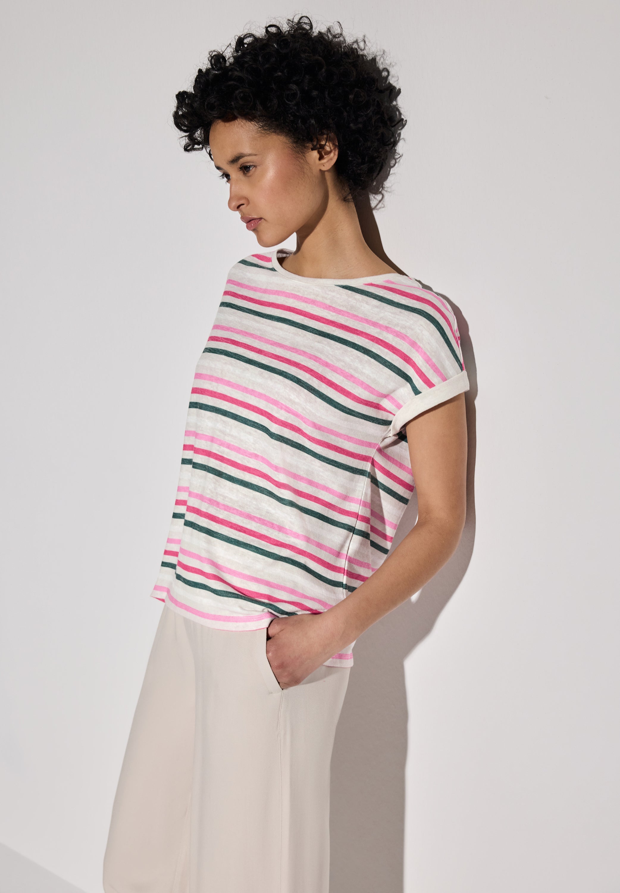 Street One Damen Shirt mit zeitlosem Streifenmuster und lässigem Schnitt