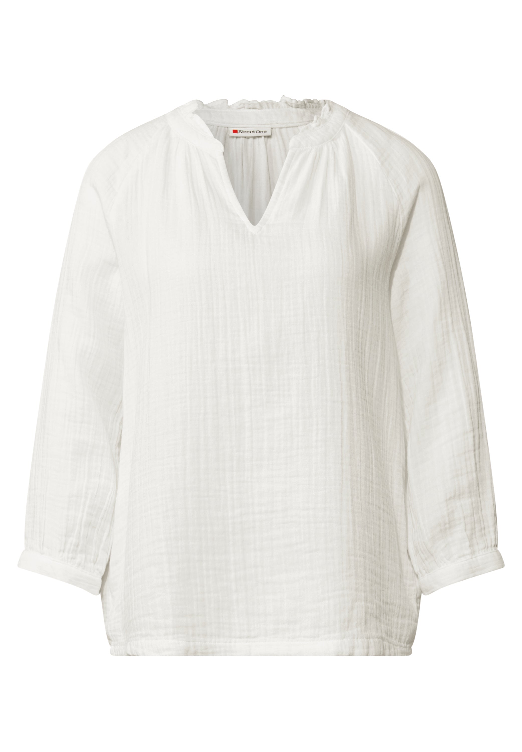 Street One Tunika Bluse Damen Luftige 3/4-Arm Rüschendetails