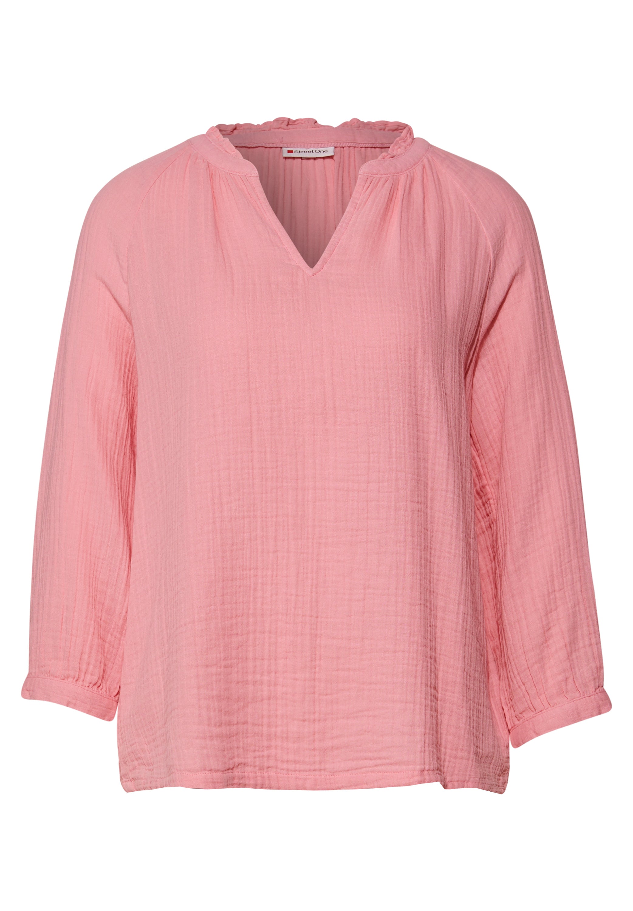 Street One Tunika Bluse Damen Luftige 3/4-Arm Rüschendetails