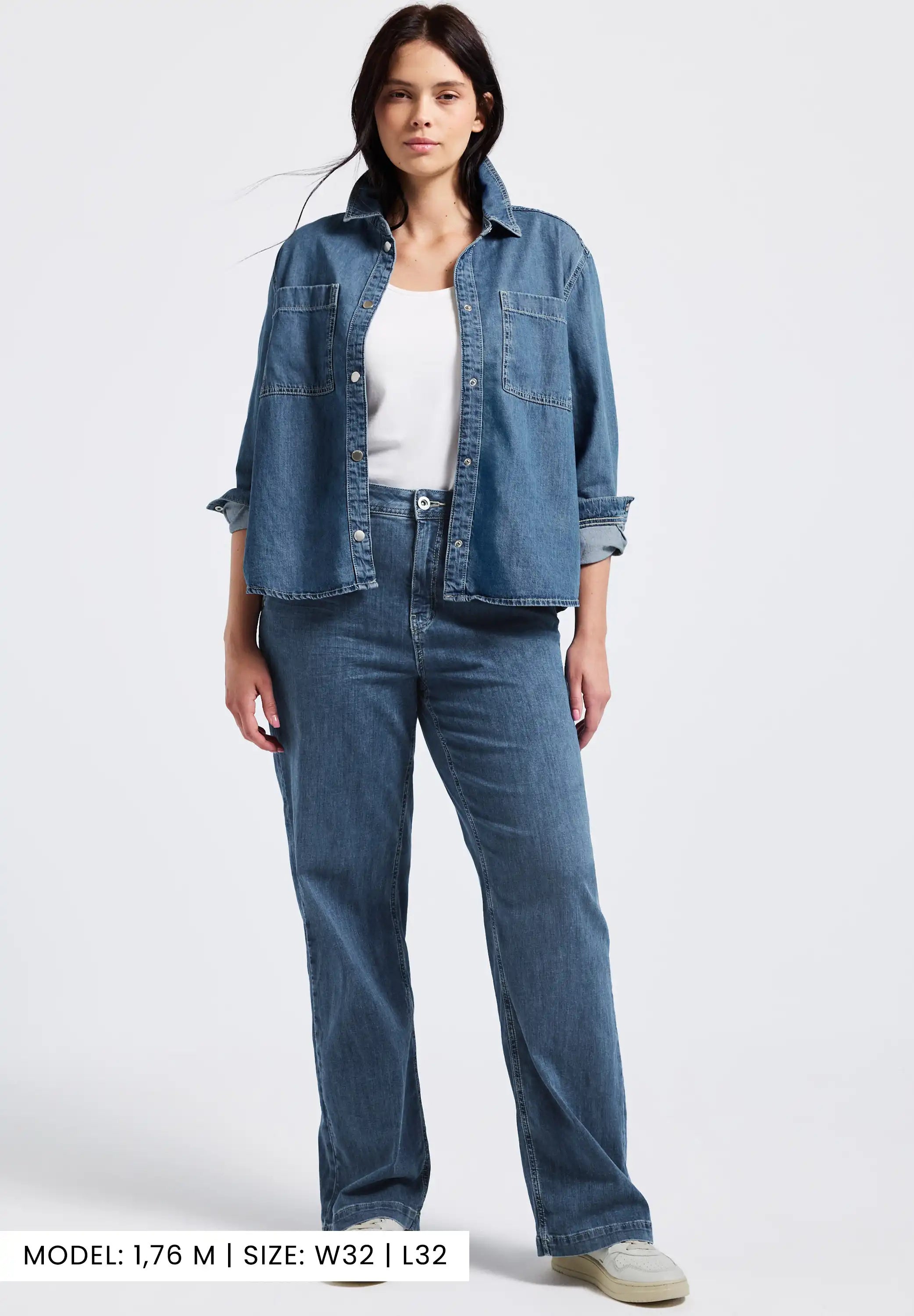 Street One Wide Leg Jeans Damen Loose Fit High Waist Stretch Baumwolle