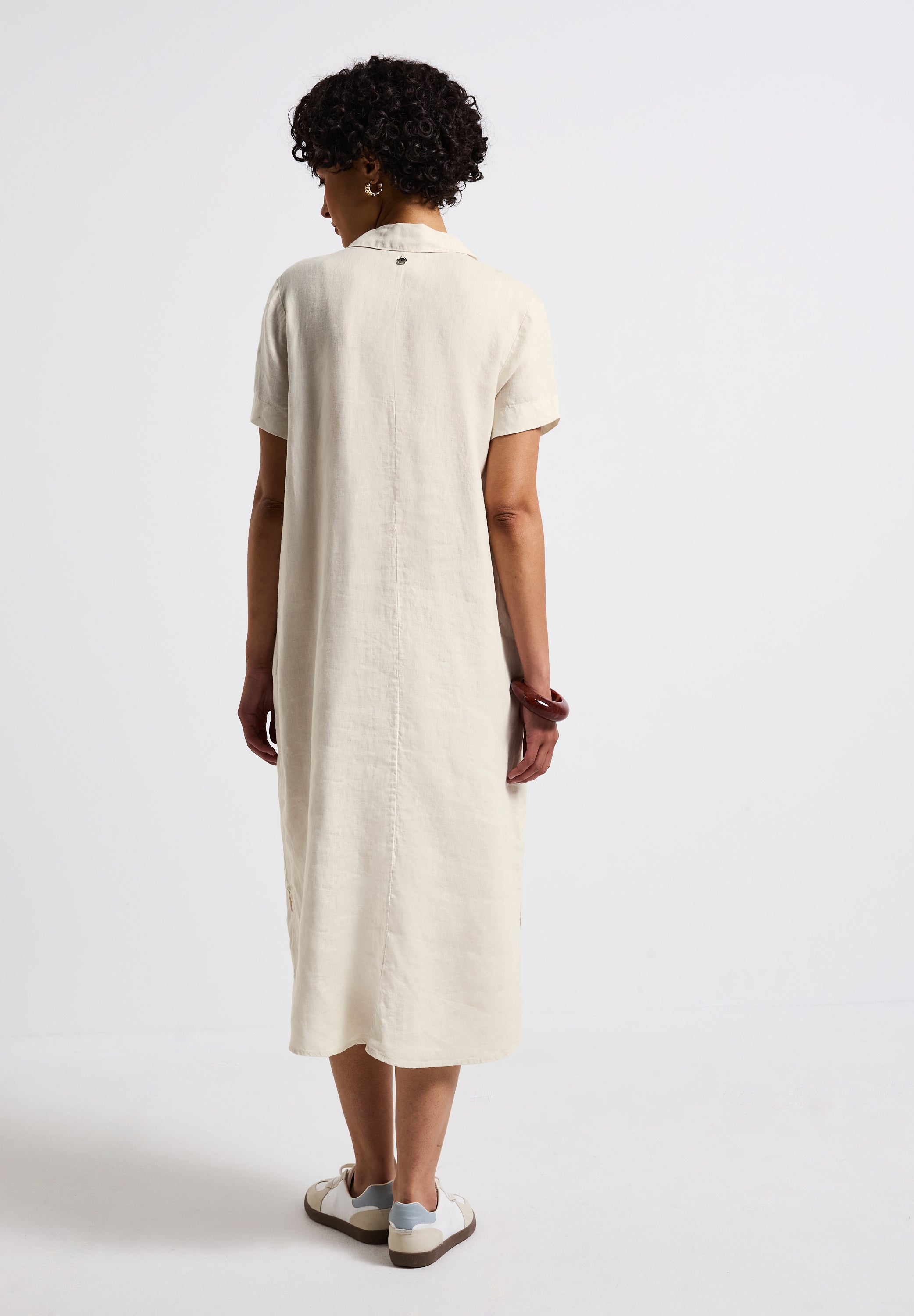 Street One Midi-Kleid Damen Leichte Leinenqualität