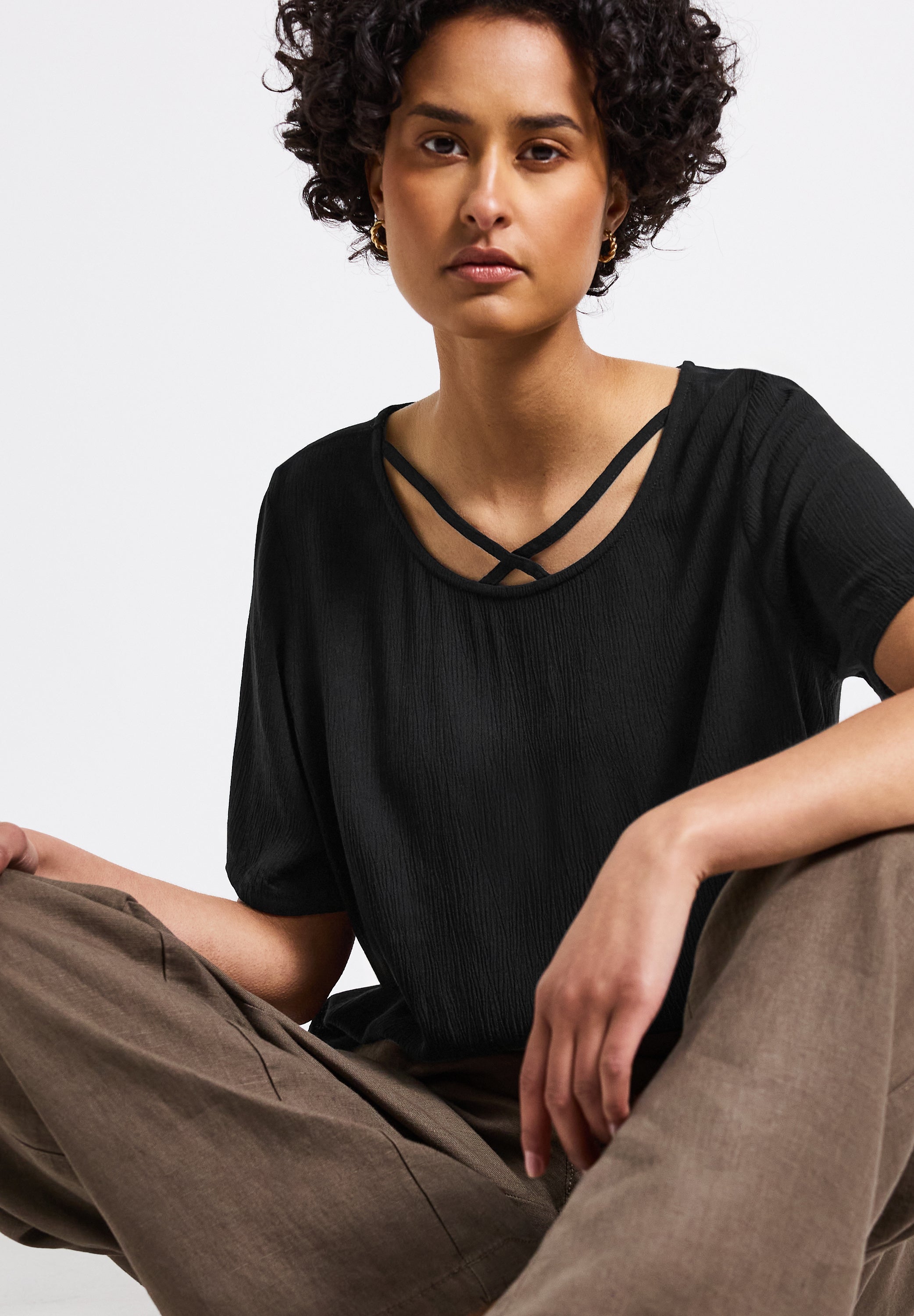 Street One Leichte Bluse Damen Sommerlich Elastischer Saum<br>