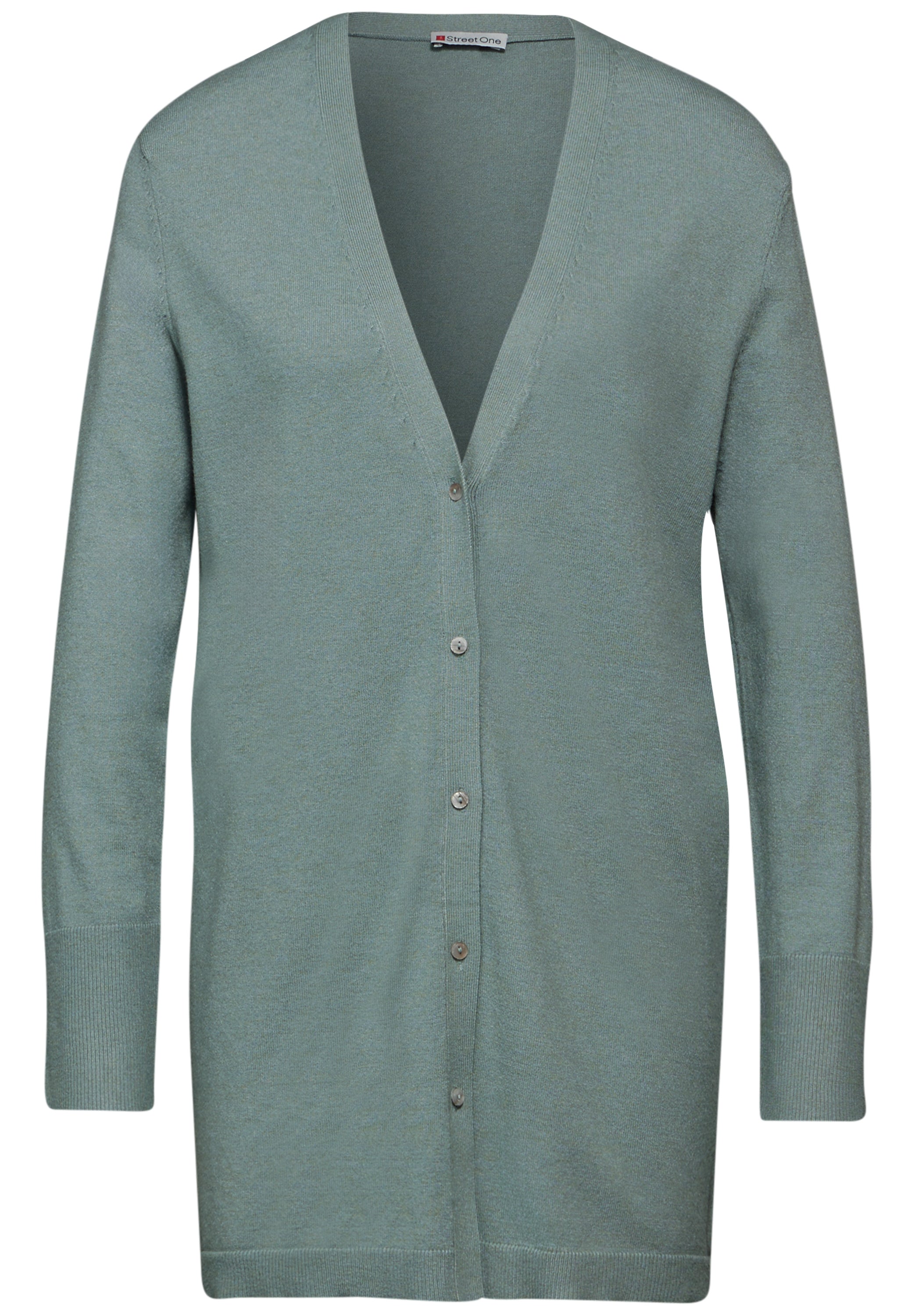 Street One Basic Cardigan Damen Langarm V-Ausschnitt Knopfleiste