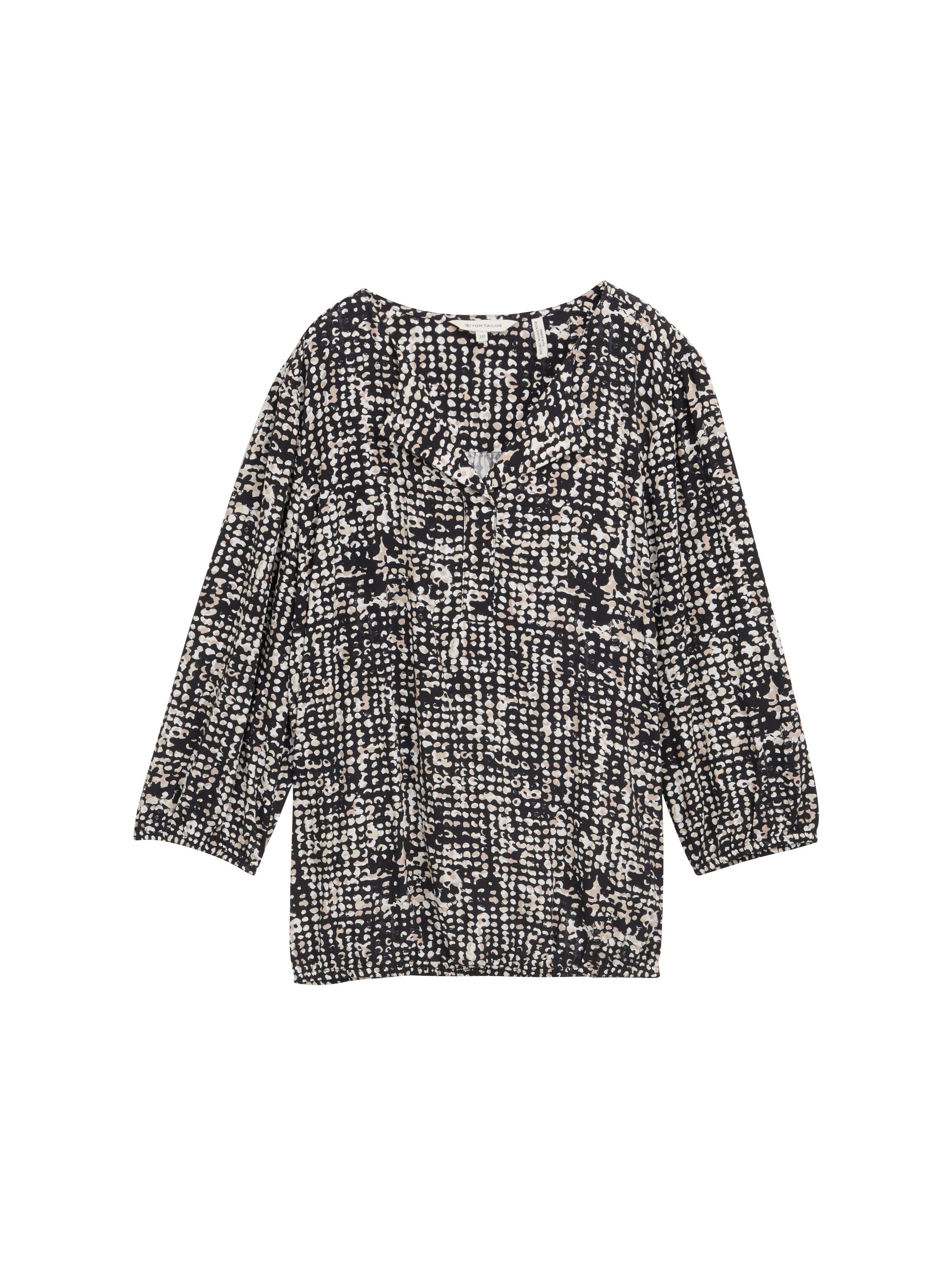 Tom Tailor Bluse mit 3/4-Arm für Frauen mit elastischem Saum
