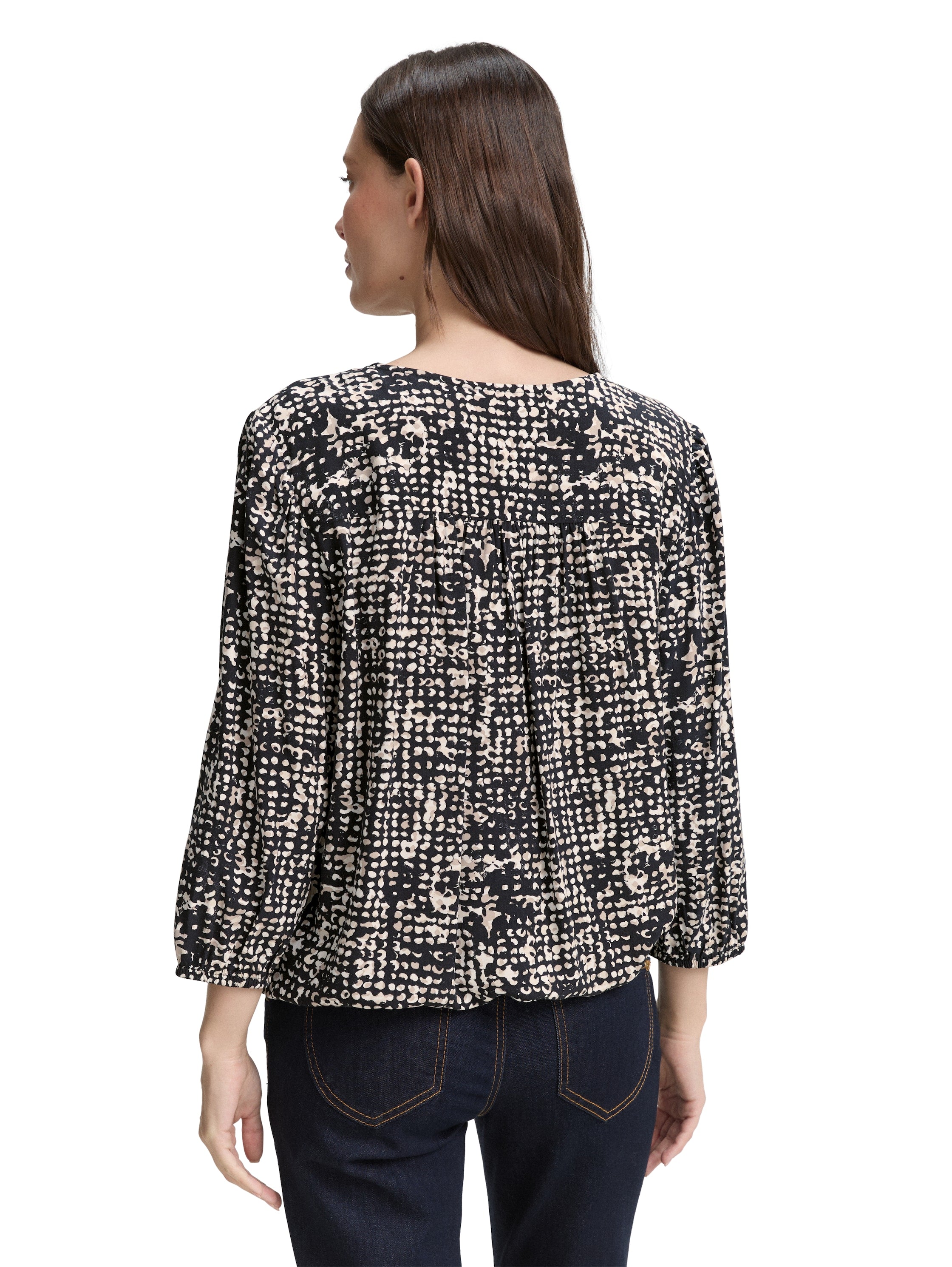 Tom Tailor Bluse mit 3/4-Arm für Frauen mit elastischem Saum