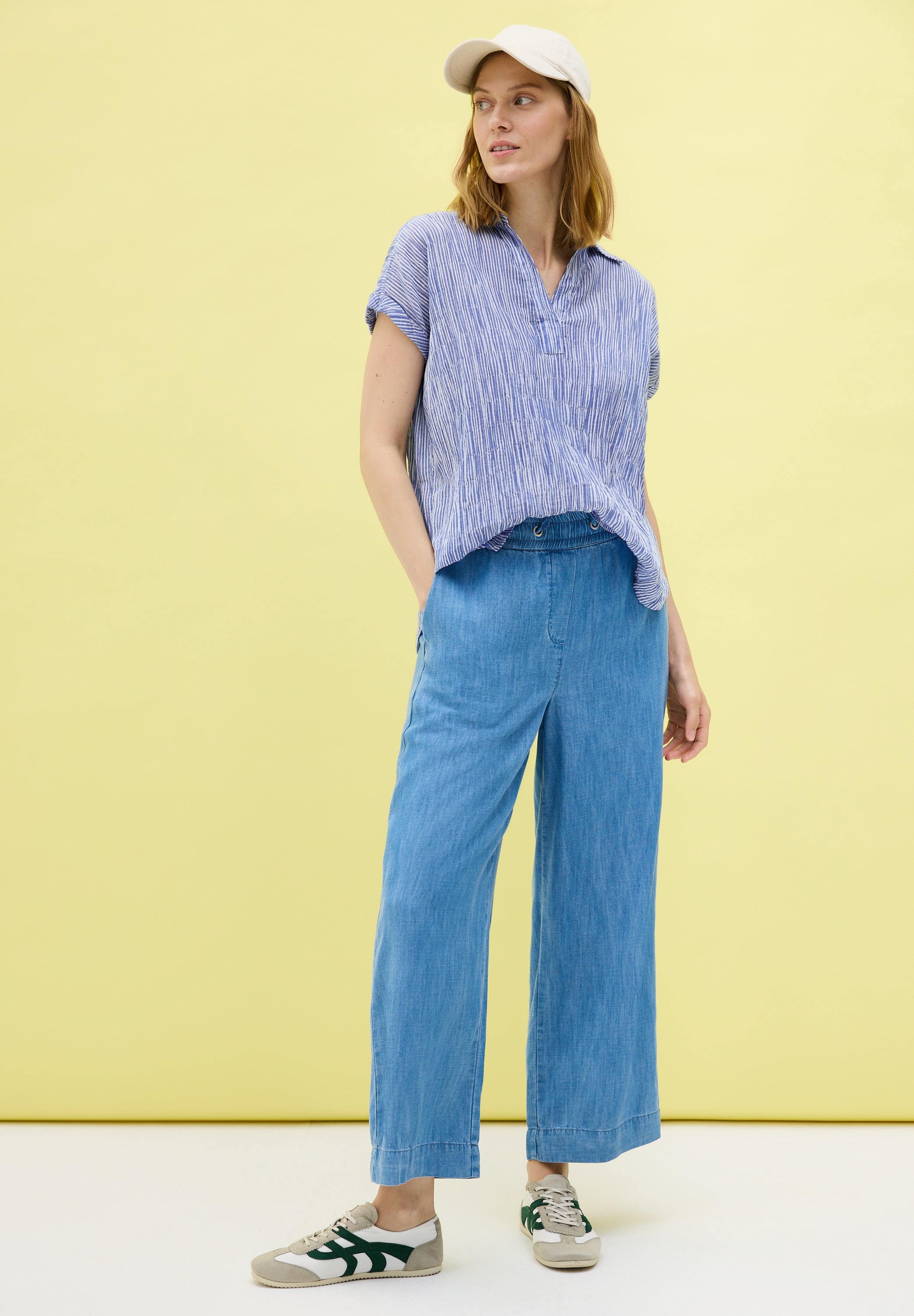 CECIL Strukturbluse Damen Sportiv-Lässiger Look