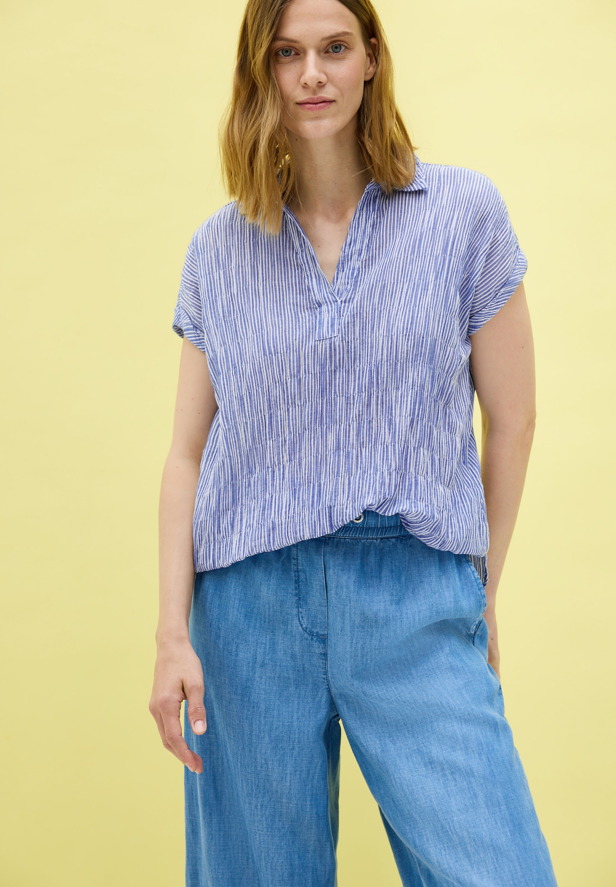 CECIL Strukturbluse Damen Sportiv-Lässiger Look