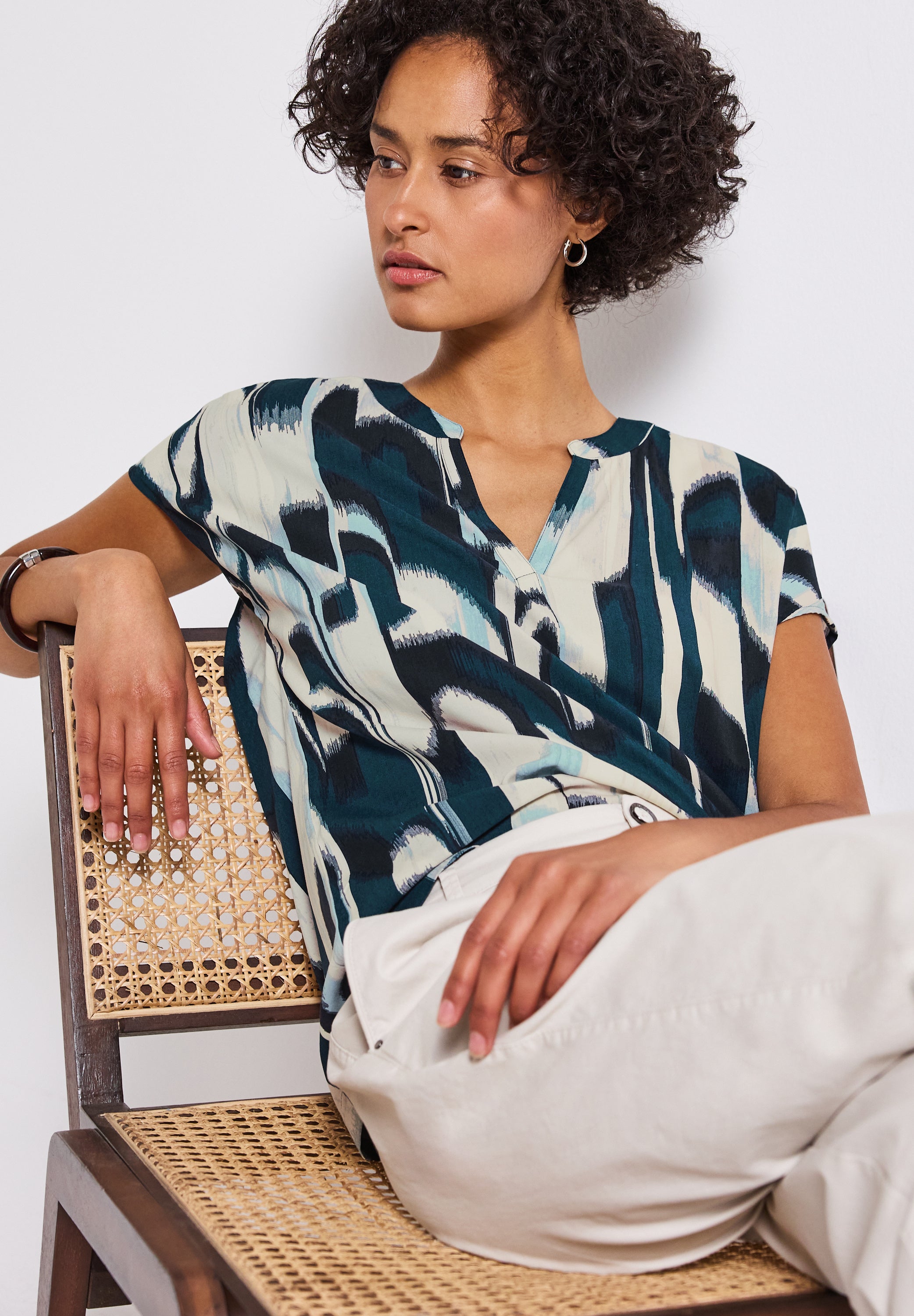 Street One Blusenshirt Damen Grafisches Muster Viskose