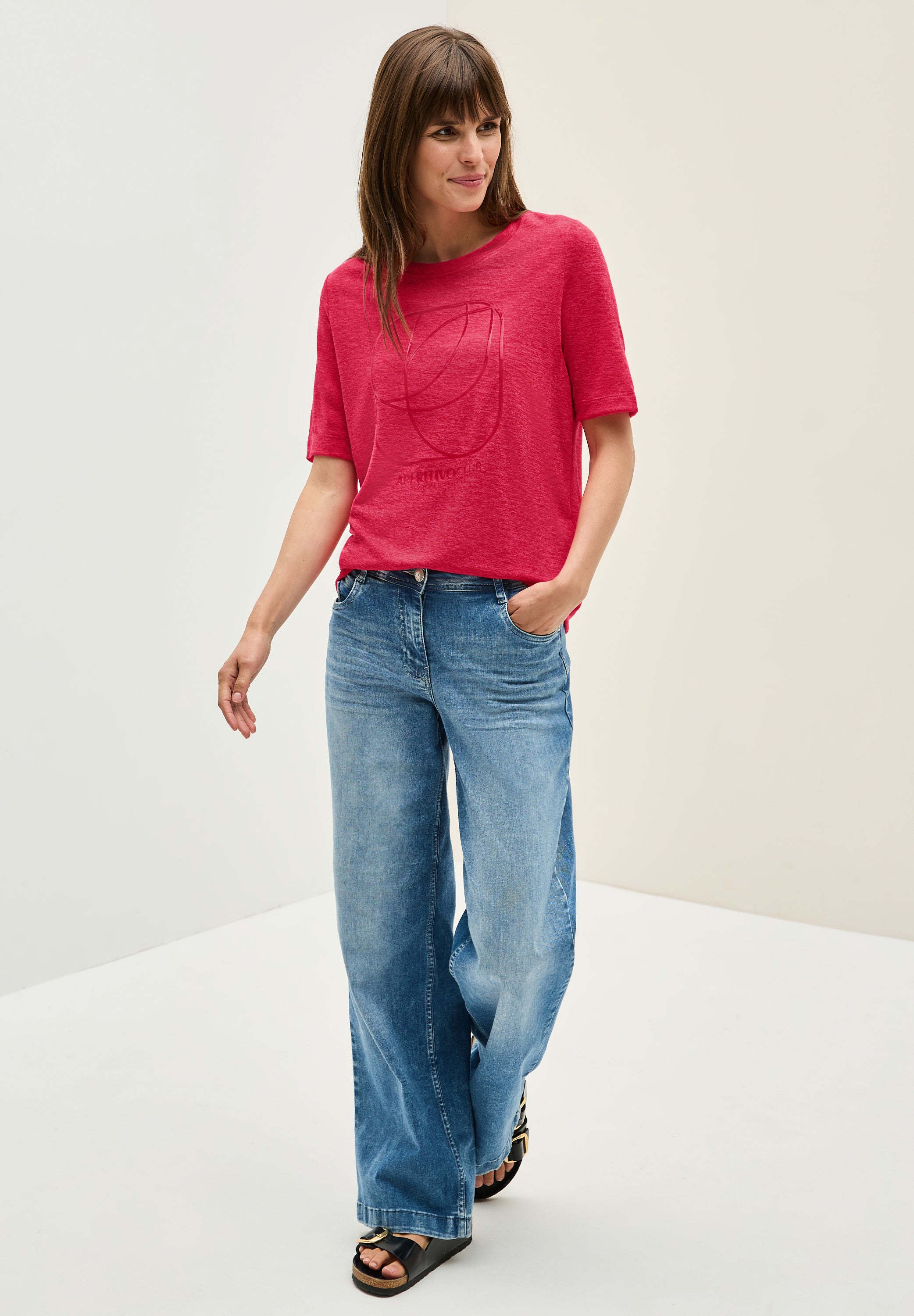 CECIL T-Shirt Damen Silikon-Print Jersey-Qualität