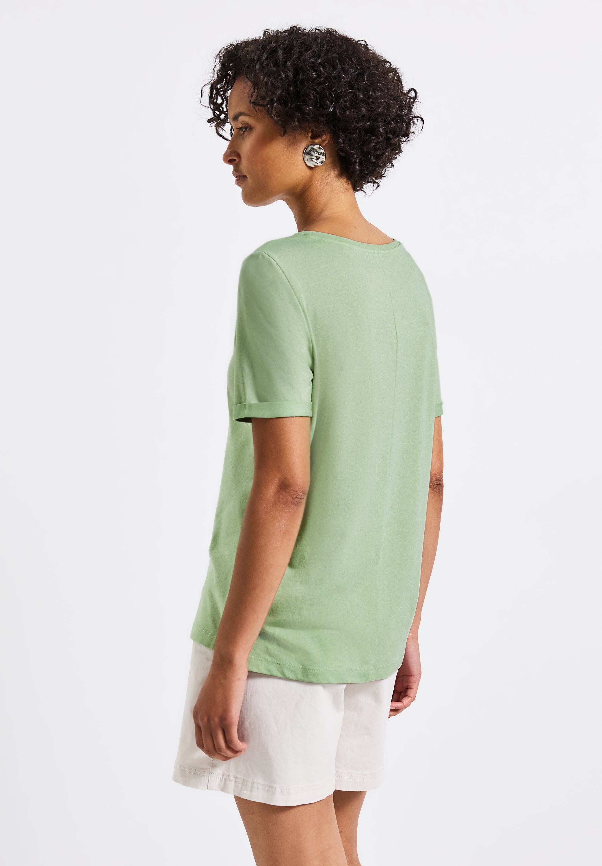 Street One T-Shirt Damen Schimmer-Print Feminine Silhouette