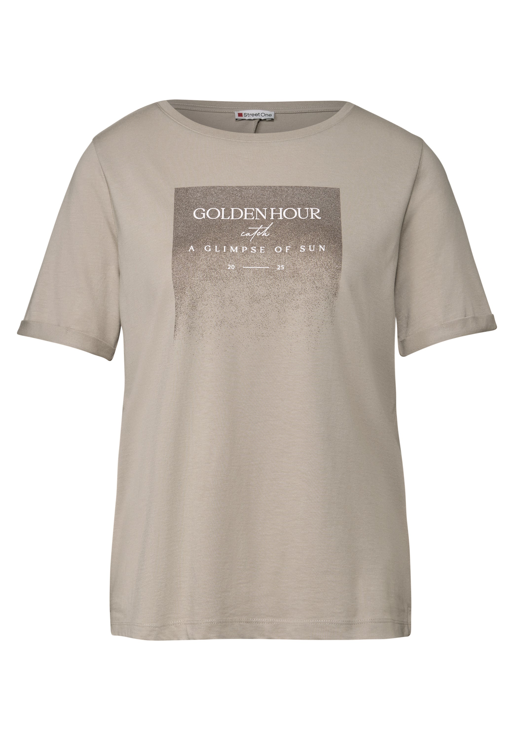 Street One T-Shirt Damen Schimmer-Print Feminine Silhouette