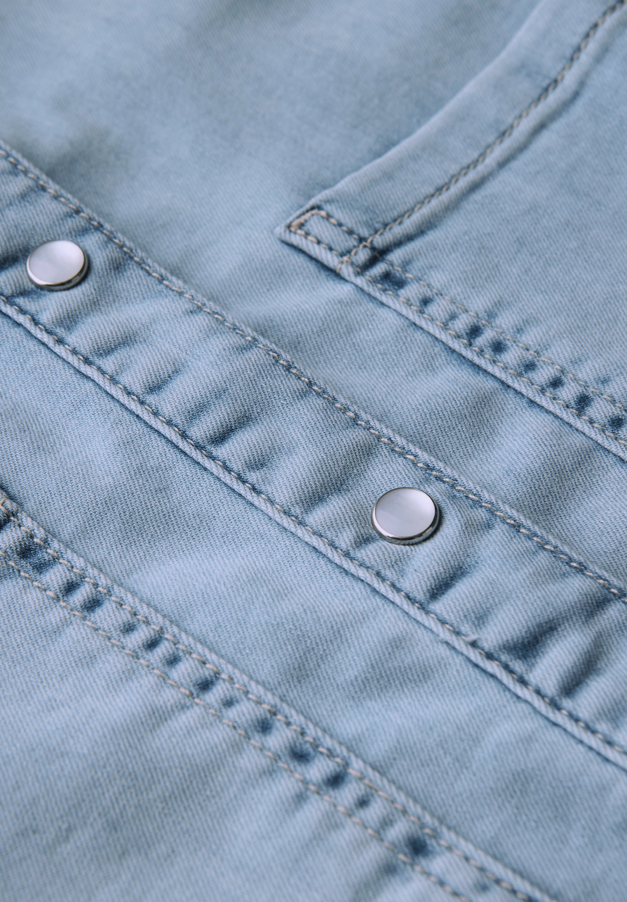 Street One Denim Bluse Damen Trendige Bleached Waschung