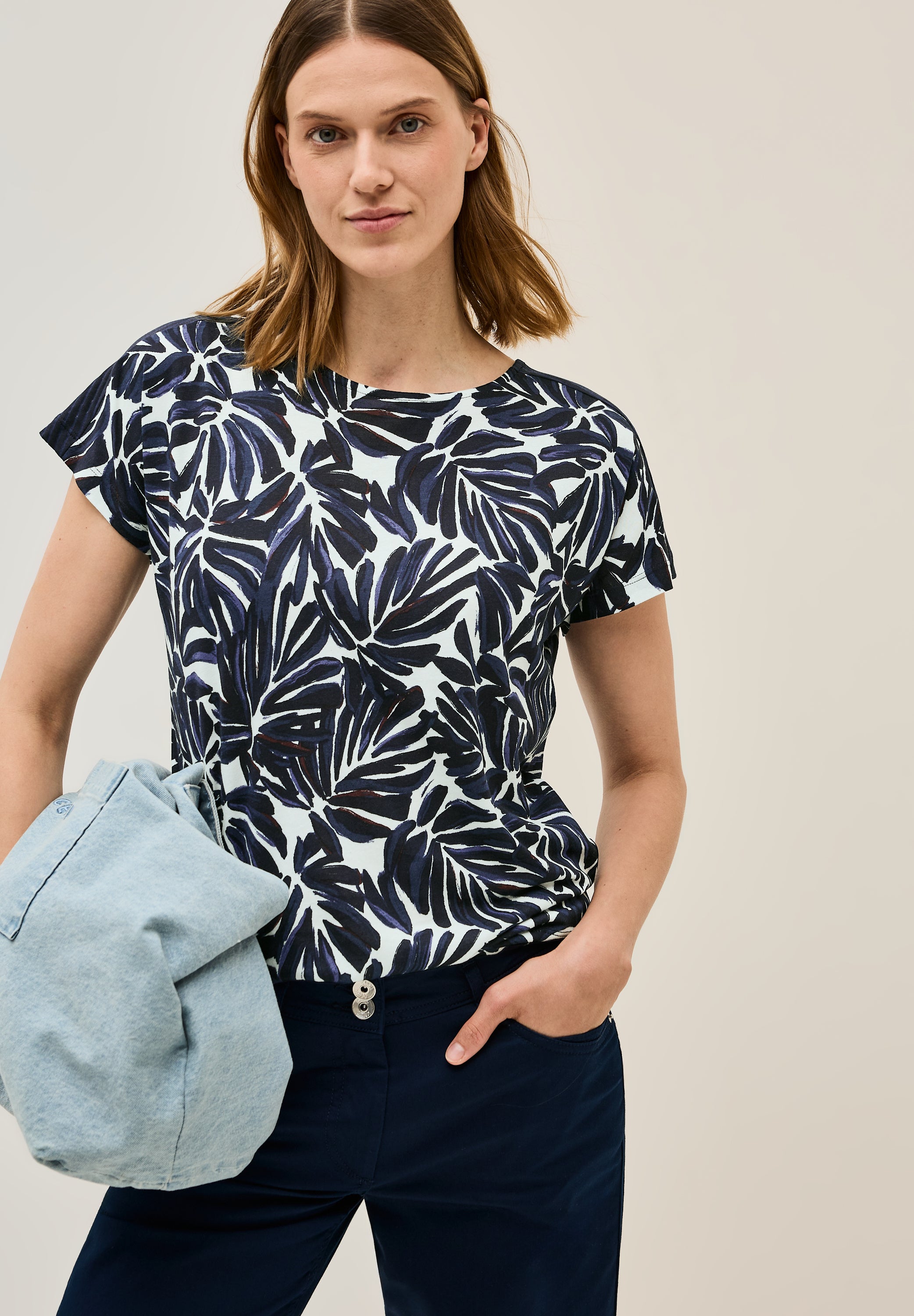 CECIL Print Shirt Damen Grafisches Muster Ausbrenner-Optik