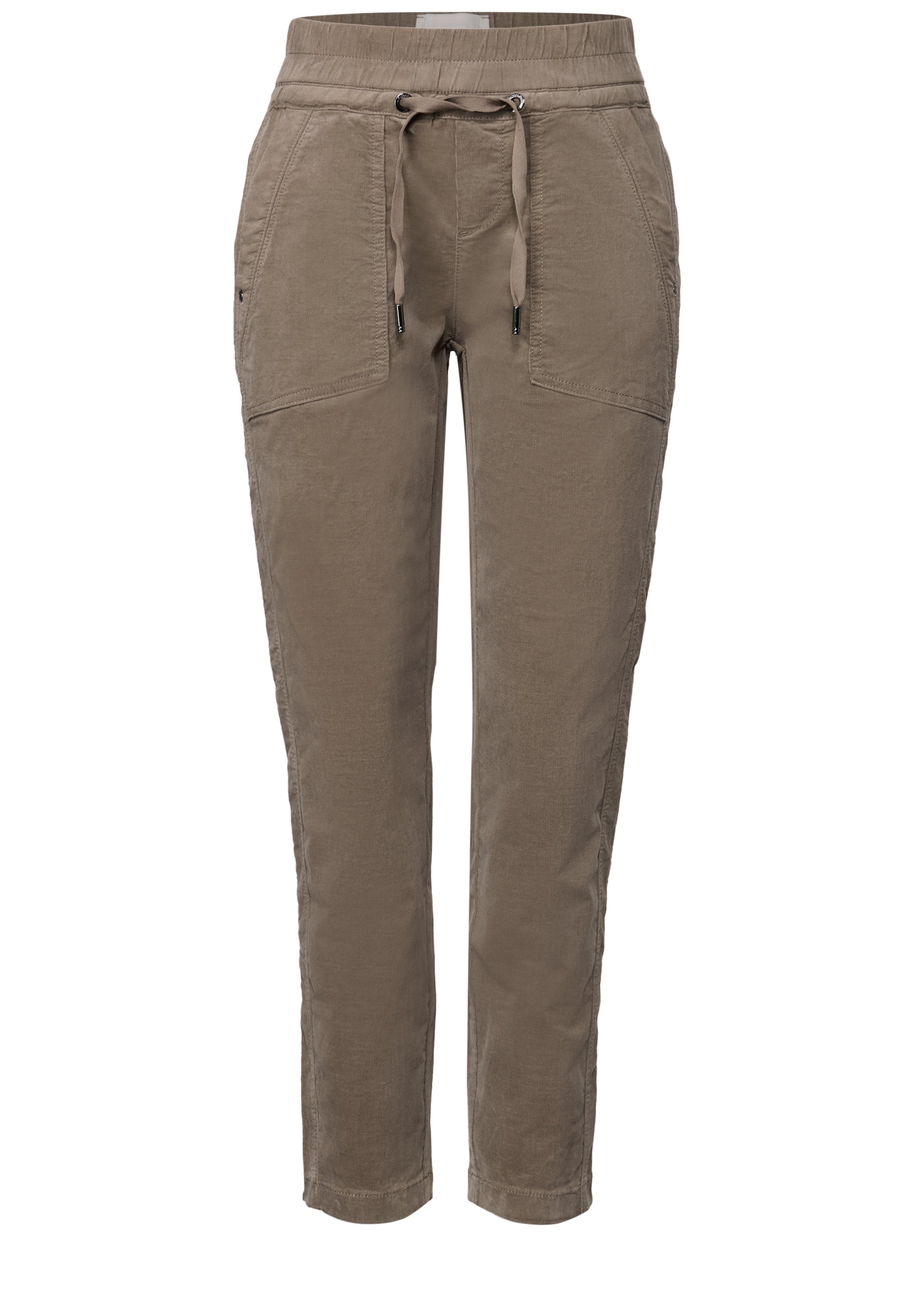 Street One Cordhose Bonny Damen Loose Fit Mini-Cord Mid Waist Slim Legs
