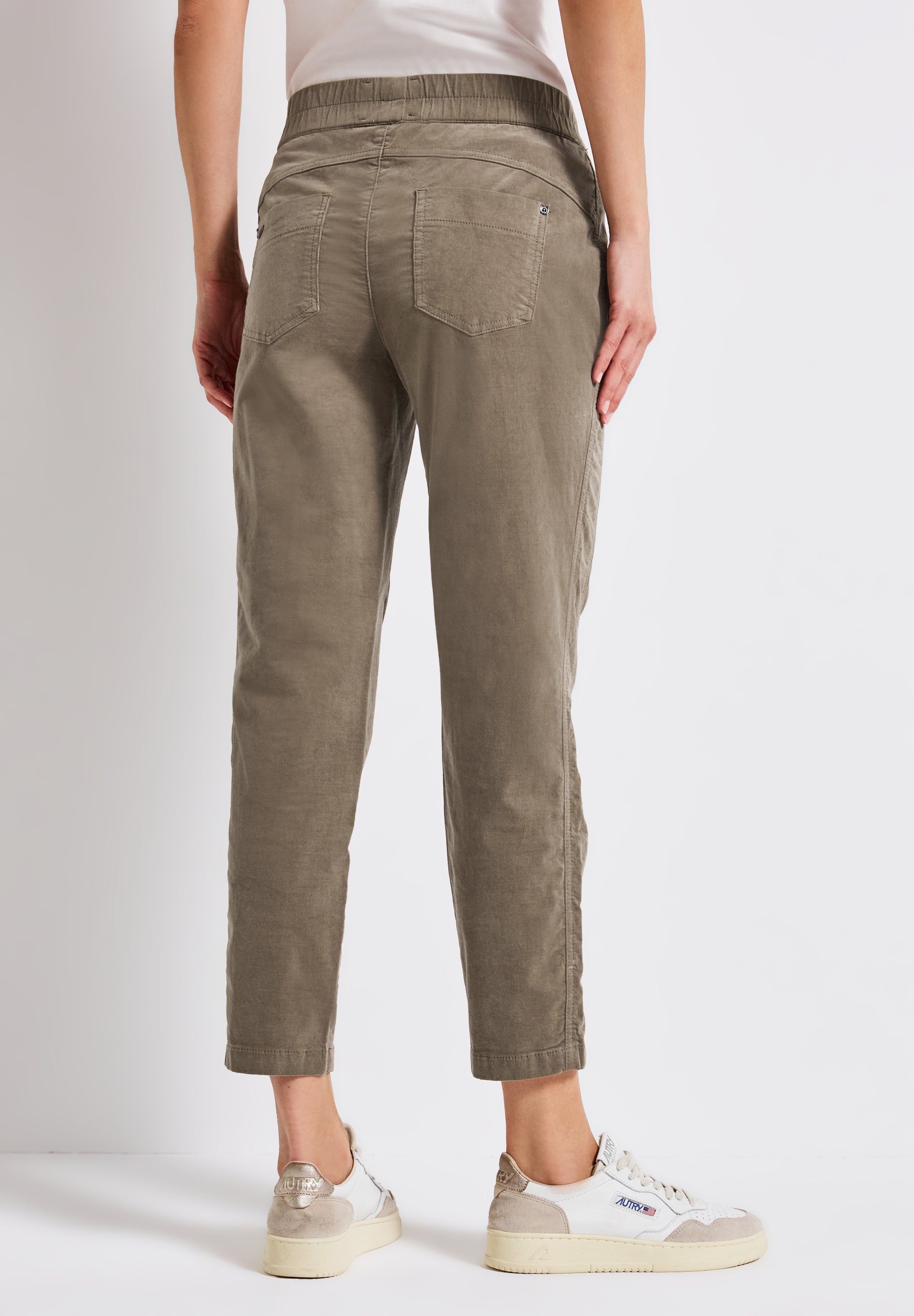 Street One Cordhose Bonny Damen Loose Fit Mini-Cord Mid Waist Slim Legs