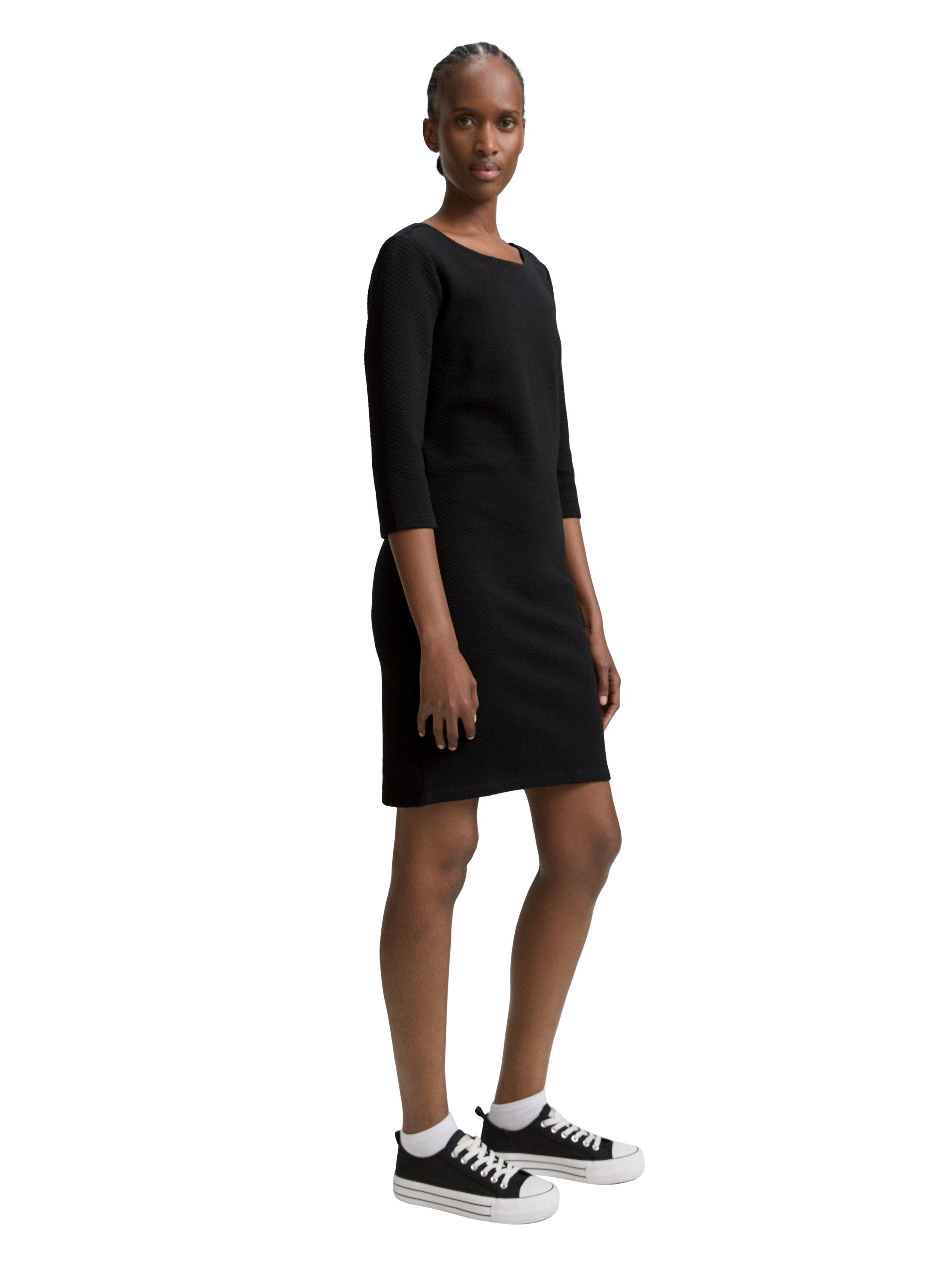 Tom Tailor Denim Jacquard-Minikleid mit 3/4-Arm für Frauen