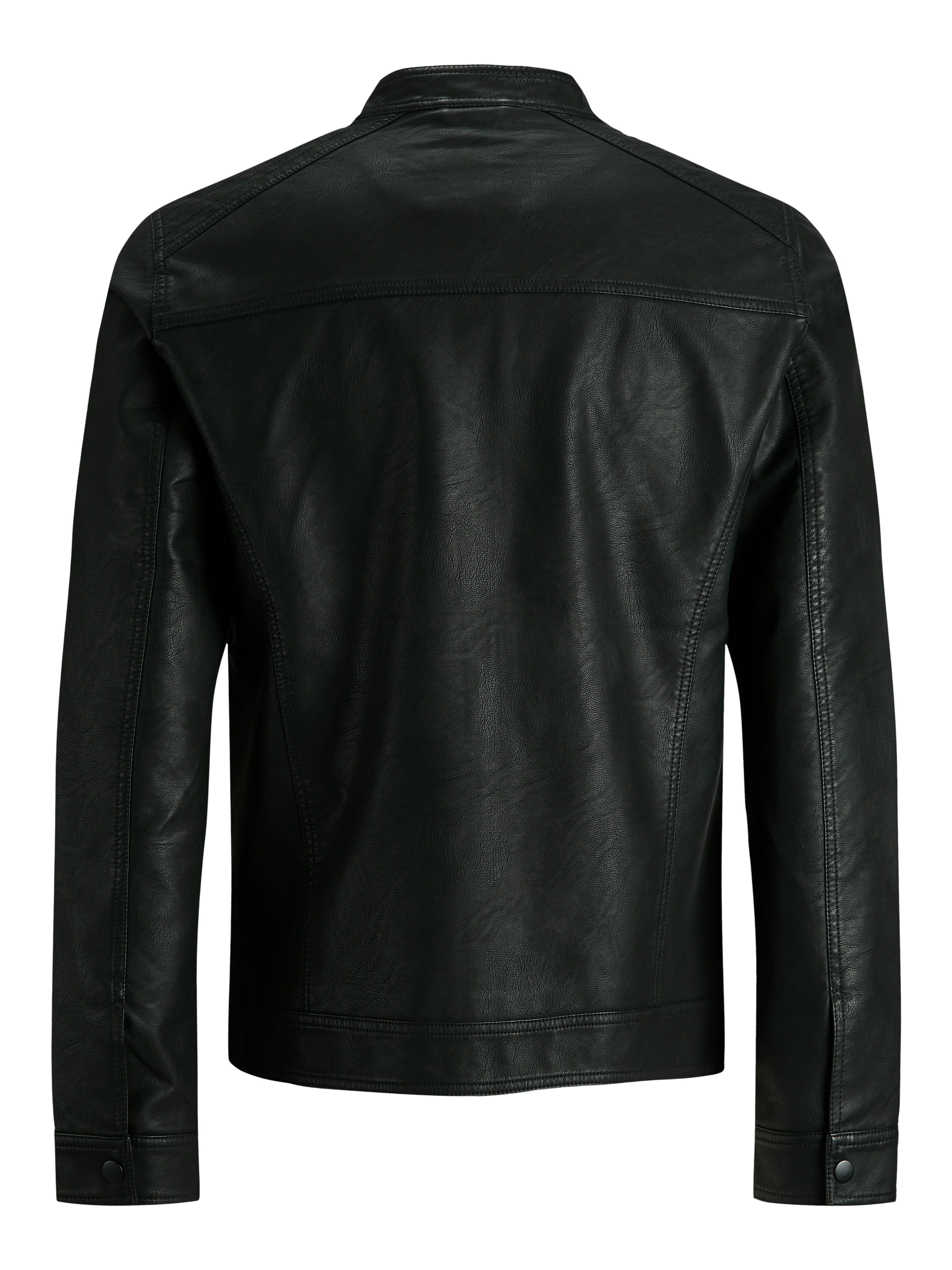 Bestseller Kunstlederjacke Herren Wasserabweisend Bandkragen Langarm