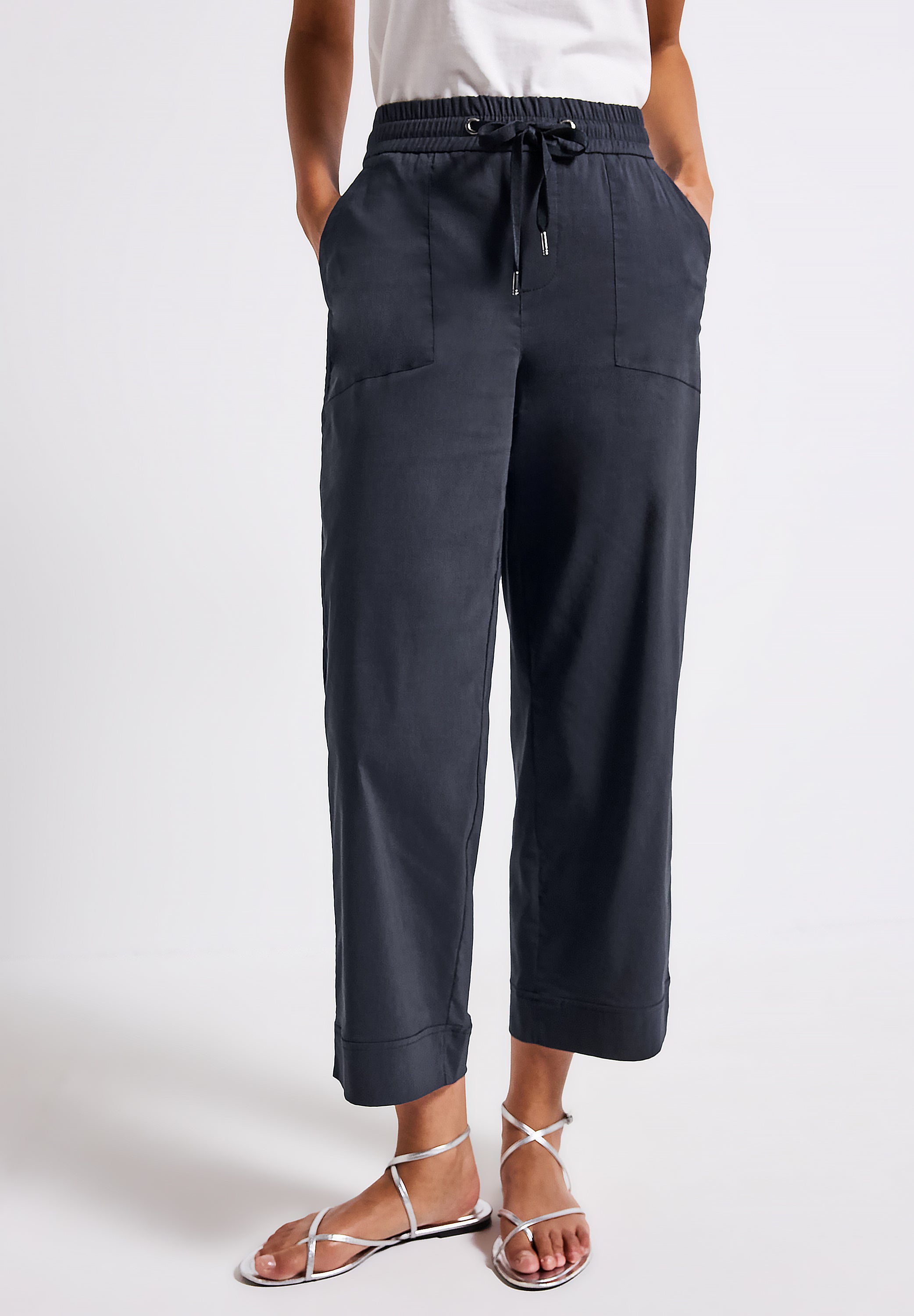 Street One Damen Casual Fit High Waist Hose mit Straight Legs