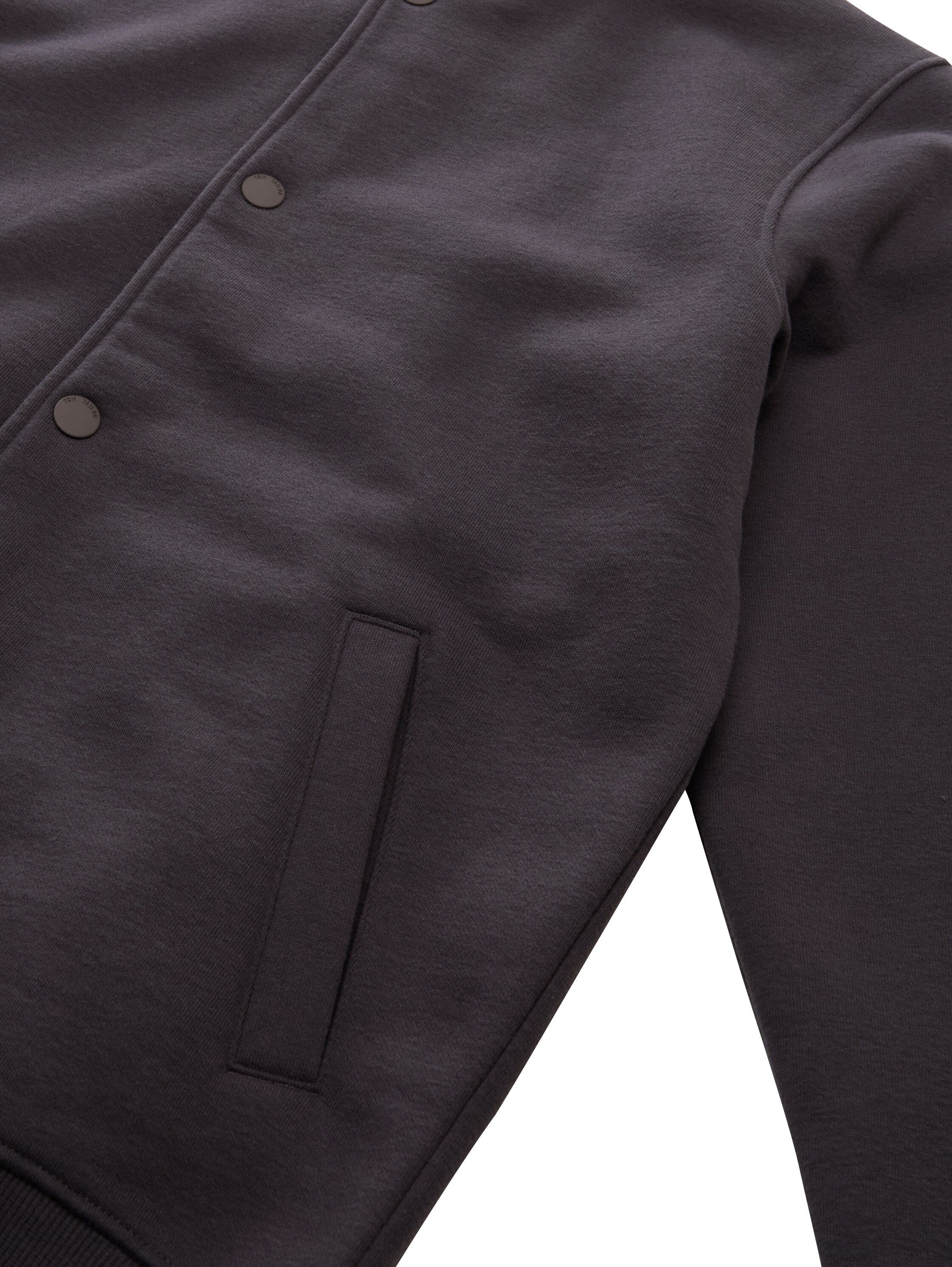 Tom Tailor Denim Male Kinder Sweatshirtjacke mit Druckknopfleiste und Eingriffstaschen