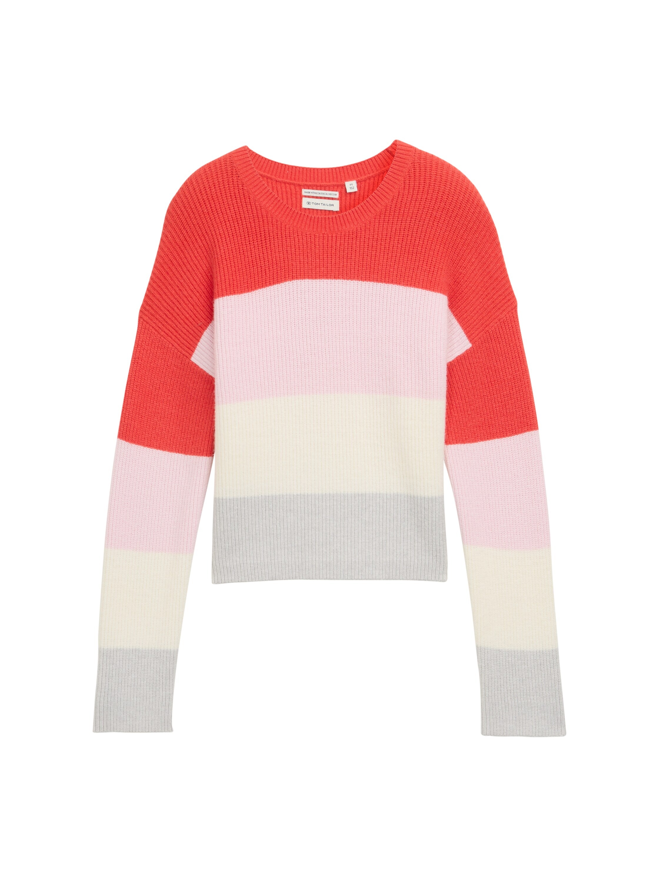 Tom Tailor Denim Cropped Pullover Kinder Colour Blocking Rippbündchen