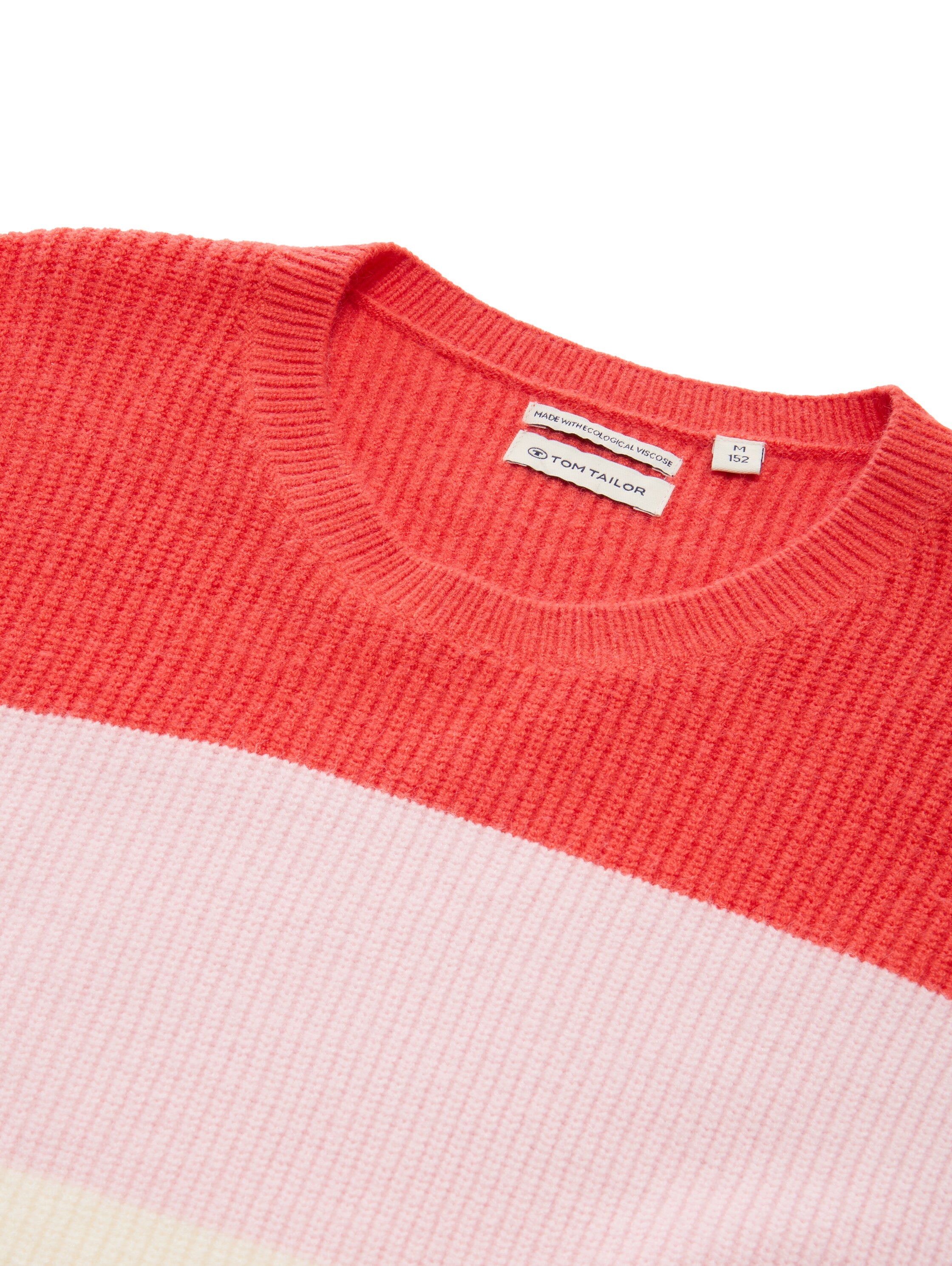 Tom Tailor Denim Cropped Pullover Kinder Colour Blocking Rippbündchen