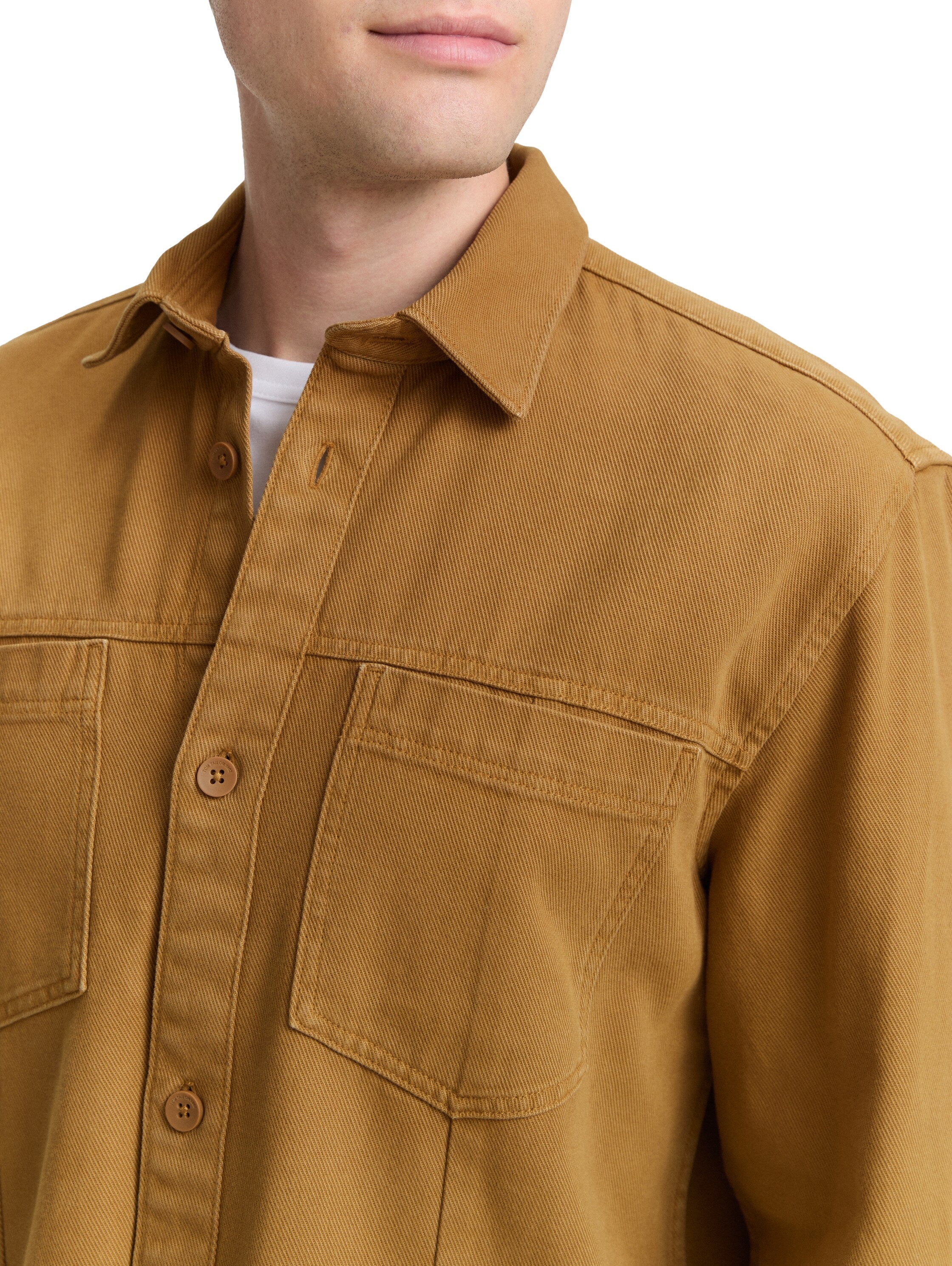 Tom Tailor Denim Hemdjacke Baumwolle Erwachsene Robuster Twill-Stoff