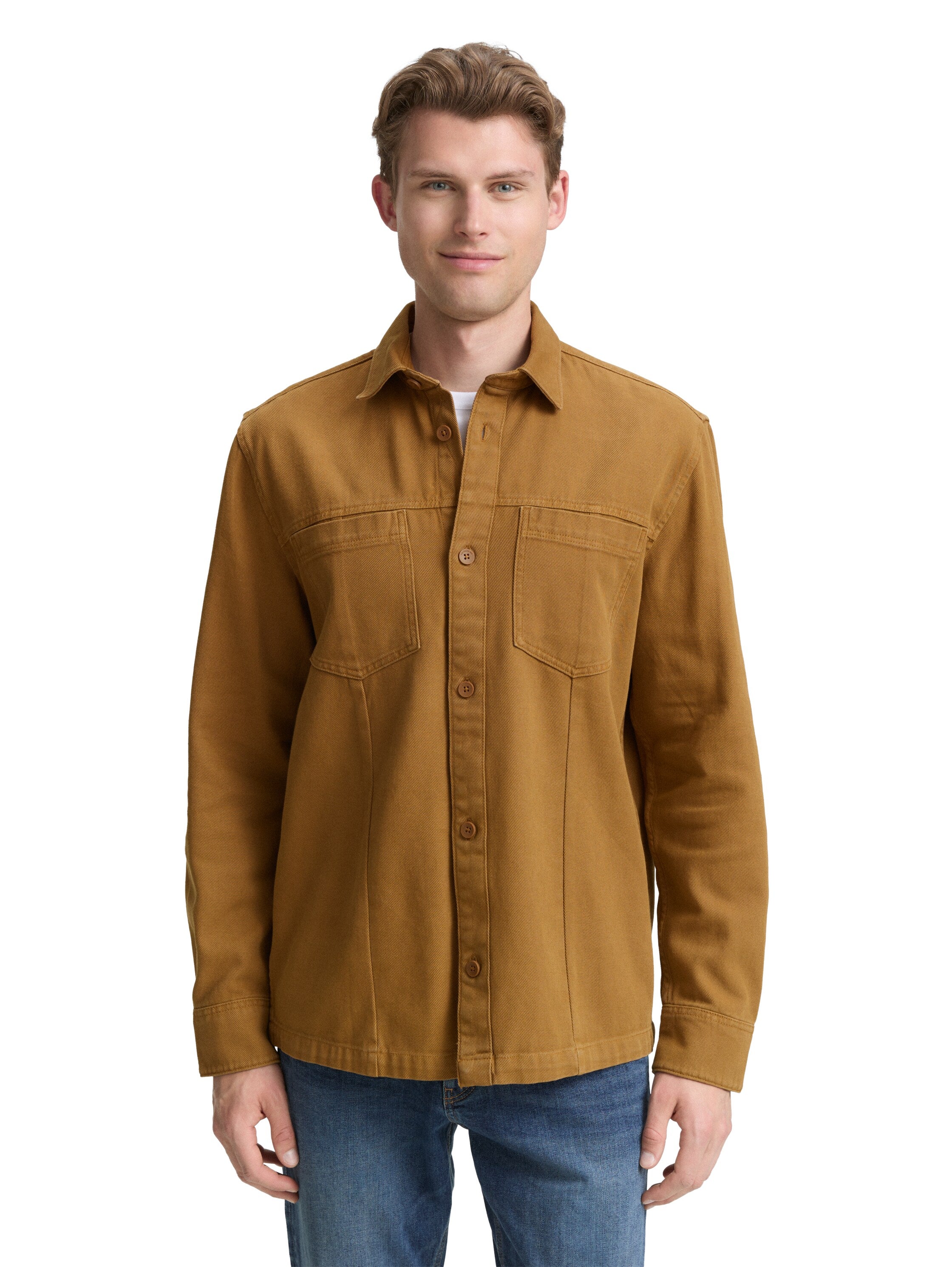 Tom Tailor Denim Hemdjacke Baumwolle Erwachsene Robuster Twill-Stoff