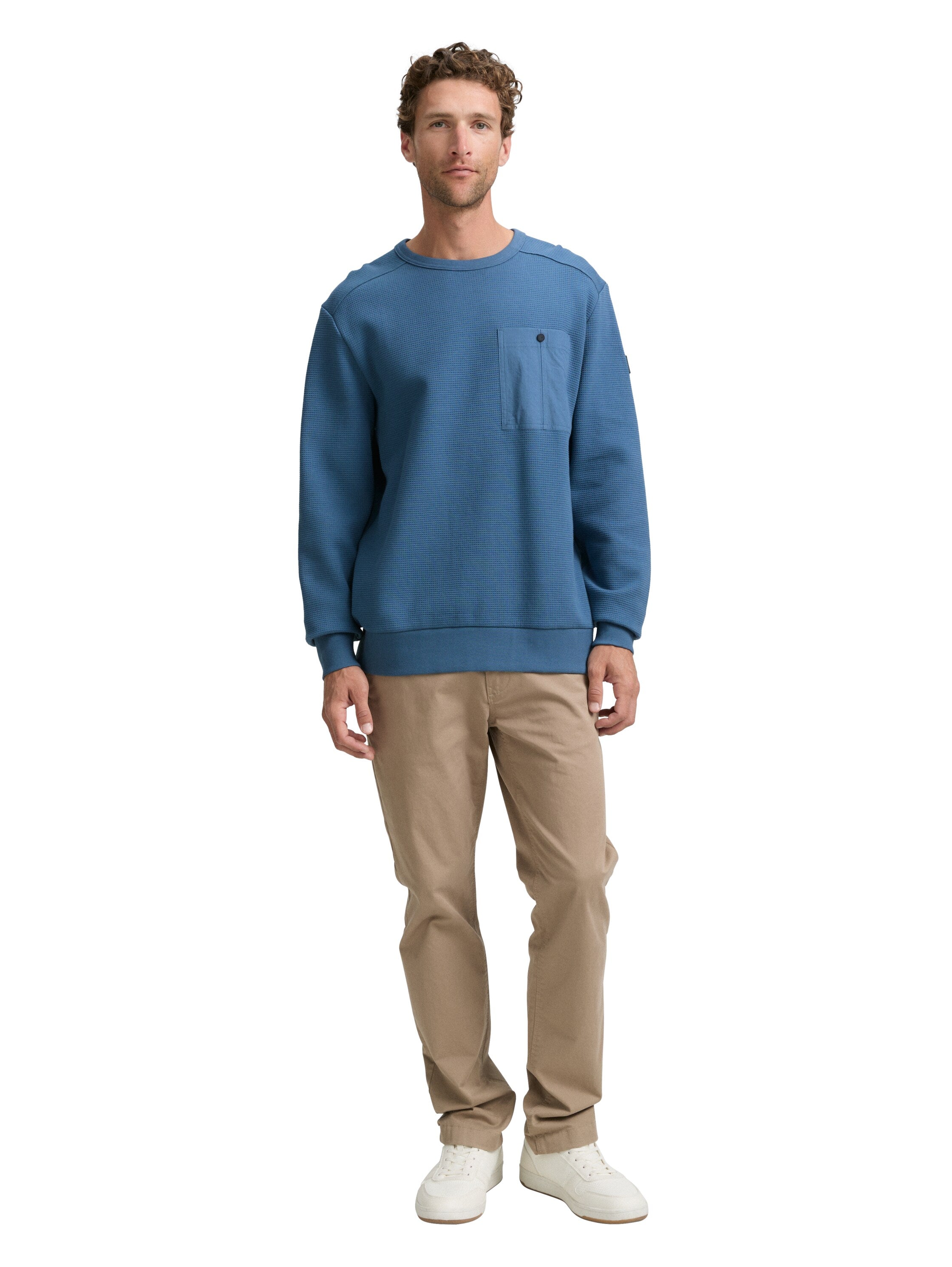Tom Tailor Denim Sweatshirt Erwachsene Männlich mit Brusttasche und Rippbund