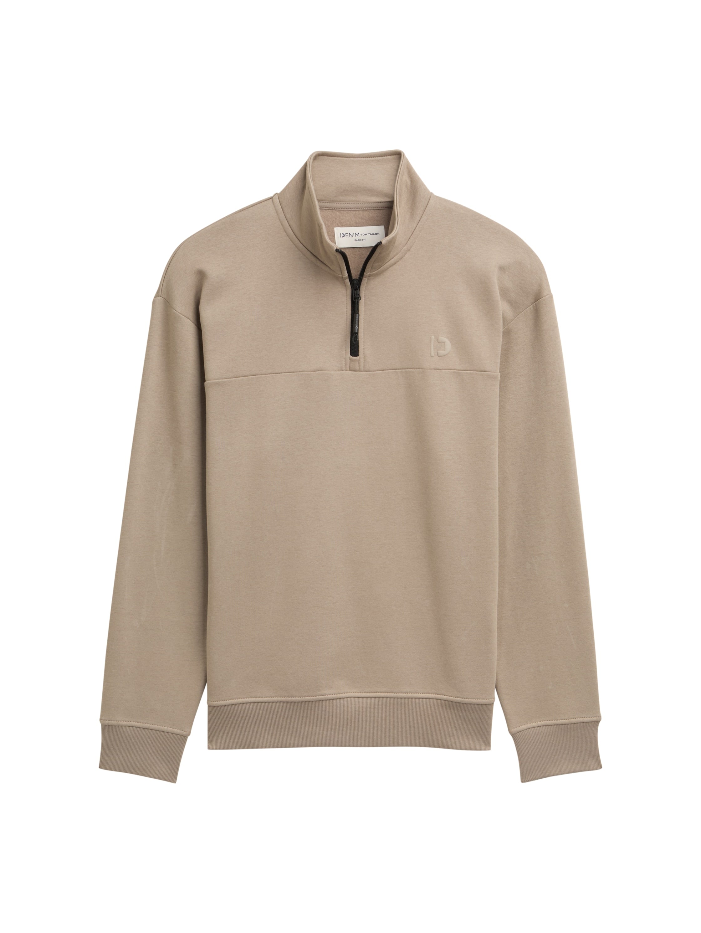 Tom Tailor Denim Troyer Sweatshirt Herren mit Reißverschluss Stehkragen