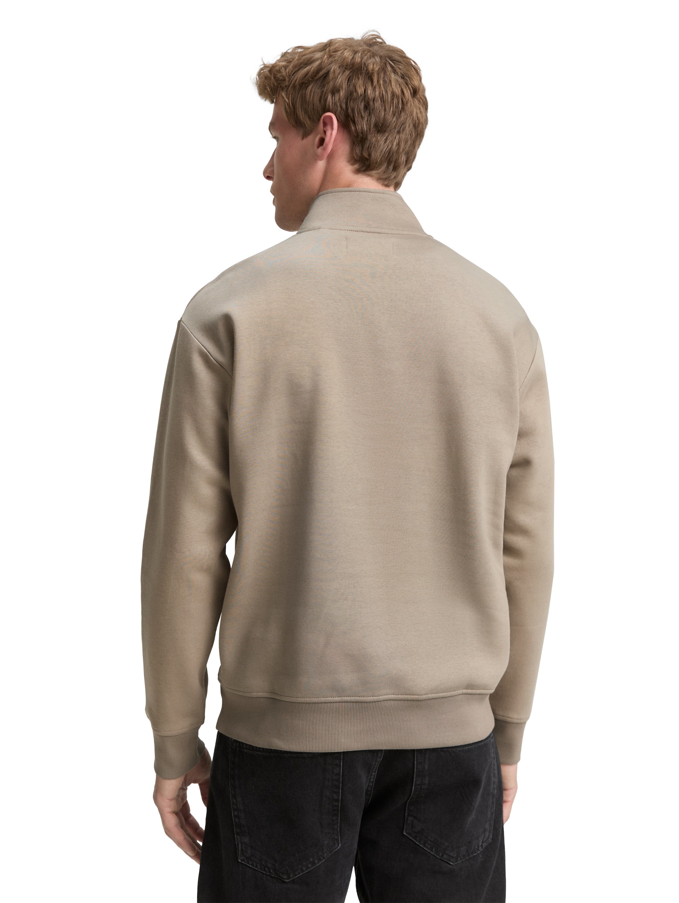Tom Tailor Denim Troyer Sweatshirt Herren mit Reißverschluss Stehkragen